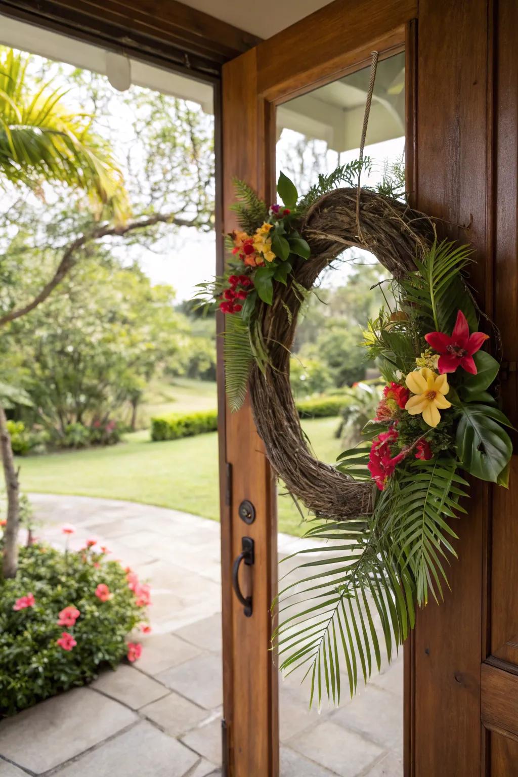 Craft an exotic retreat through tropical components.