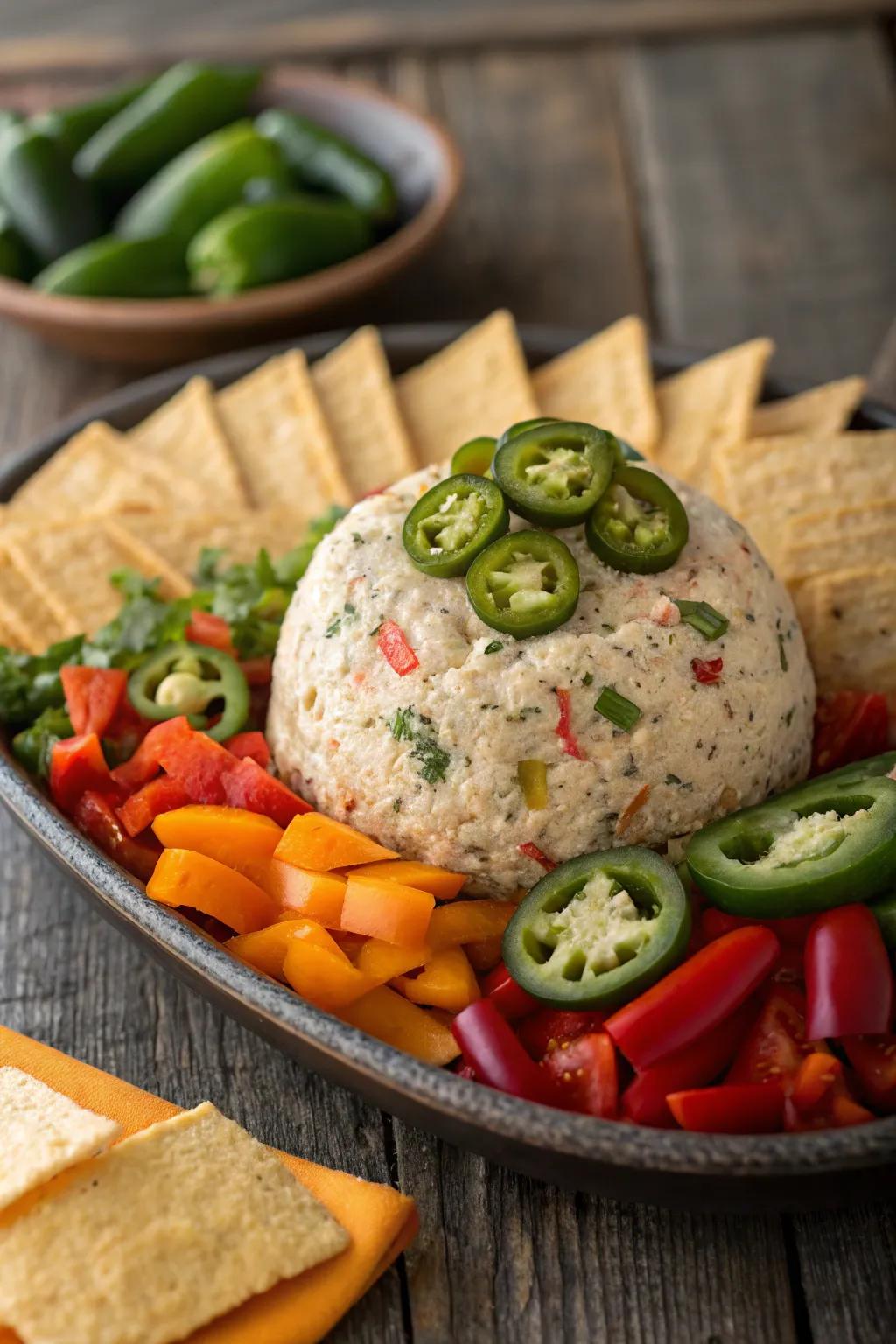 Spicy jalapeño cheese ball for a dash of heat.