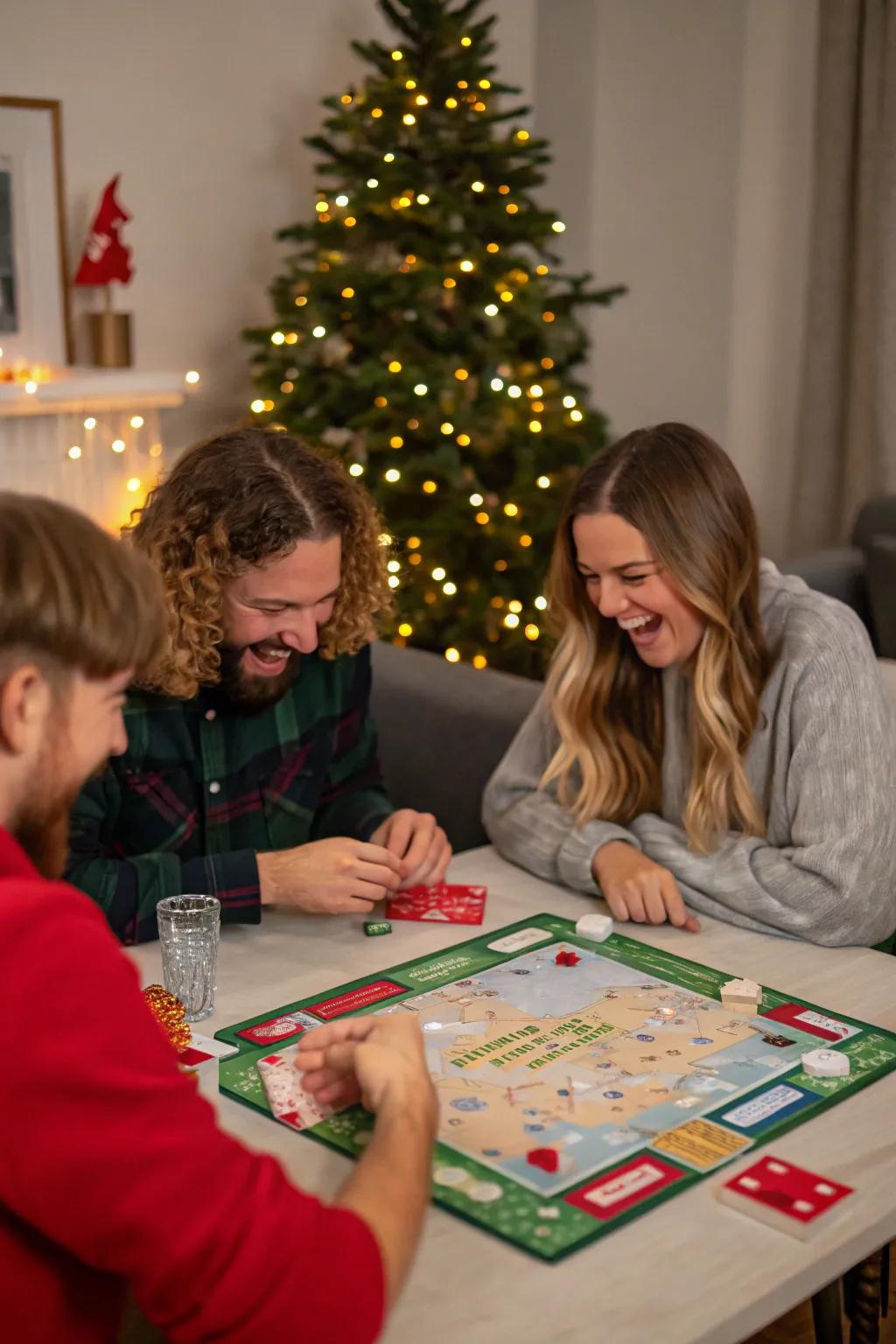 Fun-filled moments playing Christmas-themed games.
