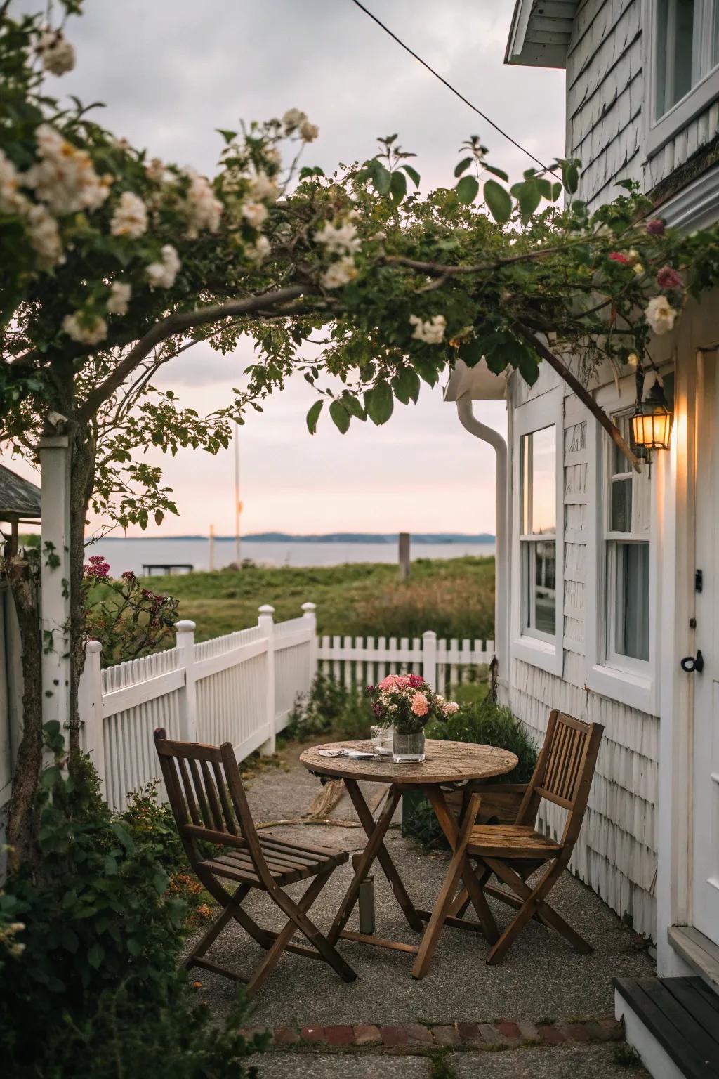 A small dining spot for open-air enjoyment.