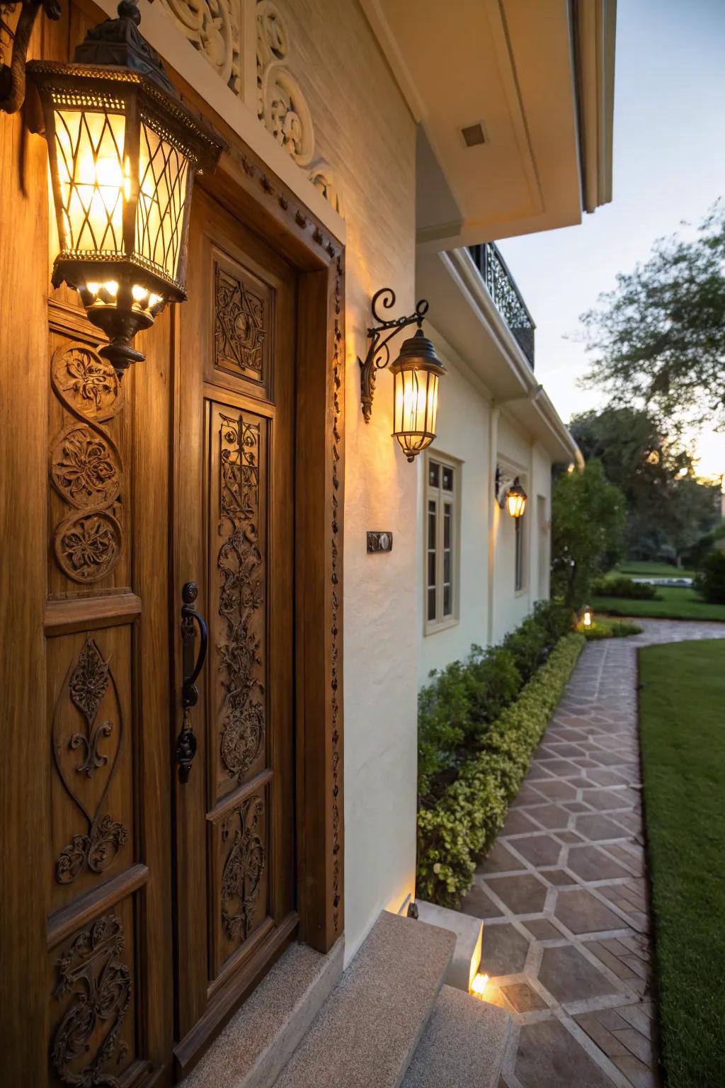 Elegant illumination draws traditional charm to prominence.