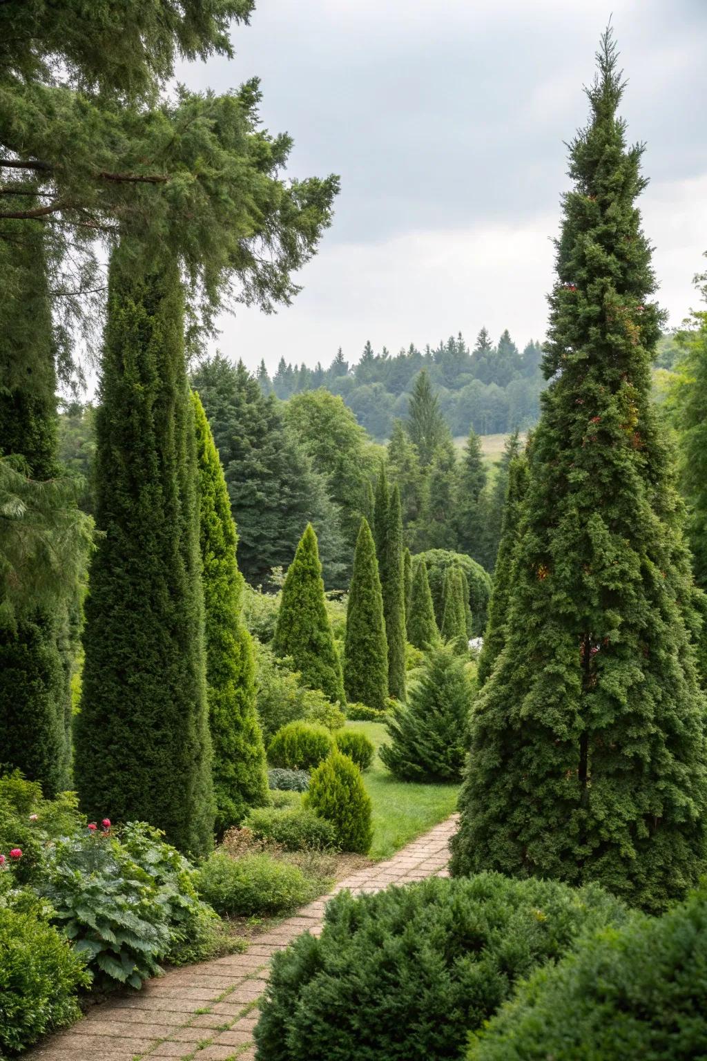 Guarantee privacy by implementing dense evergreen screens.