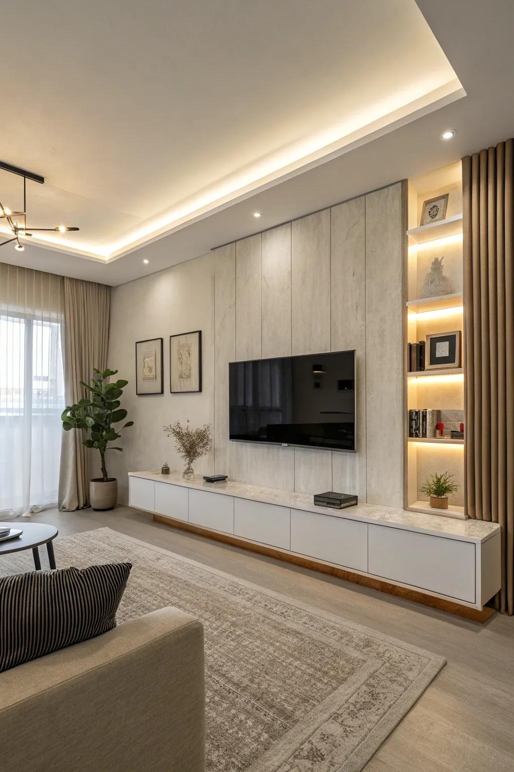Minimalism ensures your TV wall exudes modernity and simplicity.