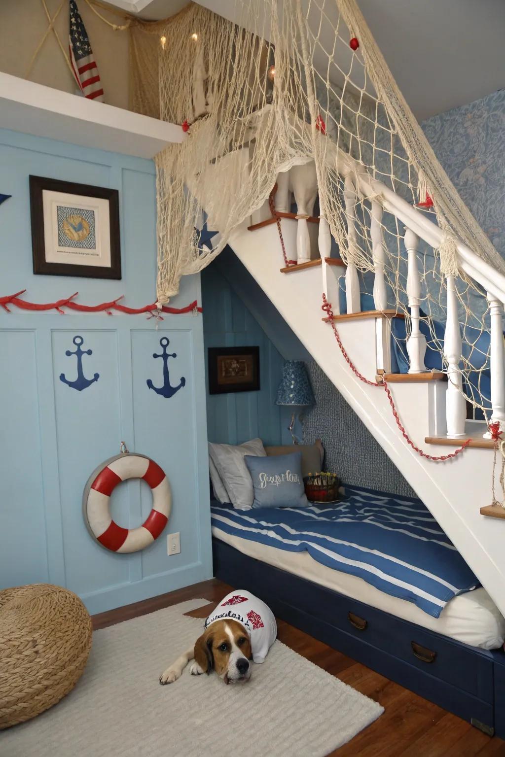 A themed ornamentation can infuse a playful and inventive element into your dog's chamber.