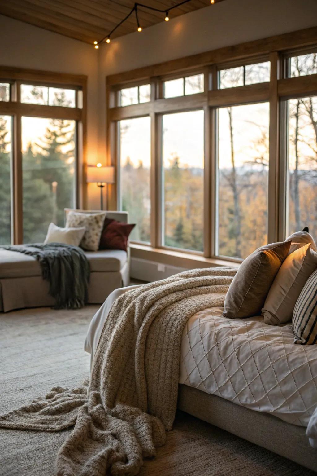 Natural light can impart a spacious and airy feel to your basement bedroom.