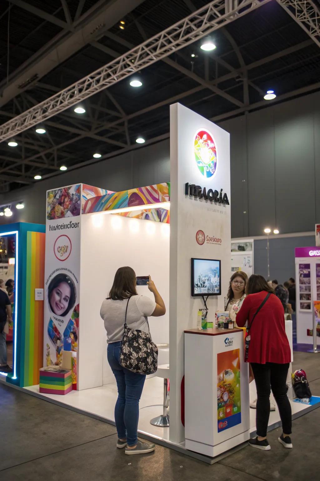 A photograph station inviting social platform engagement.