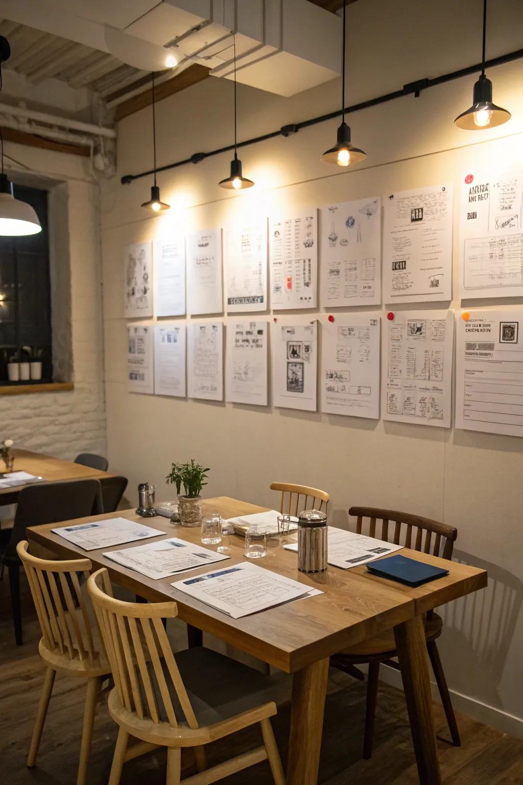 Preplanning a gallery installation through paper models
