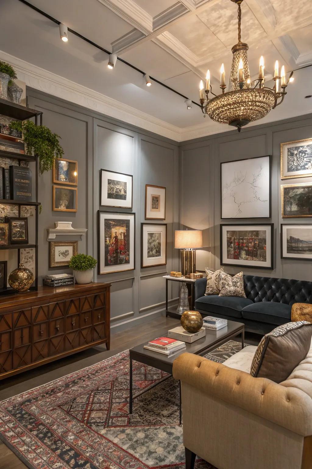 Integrate contemporary and classic aesthetics through mixed moldings.
