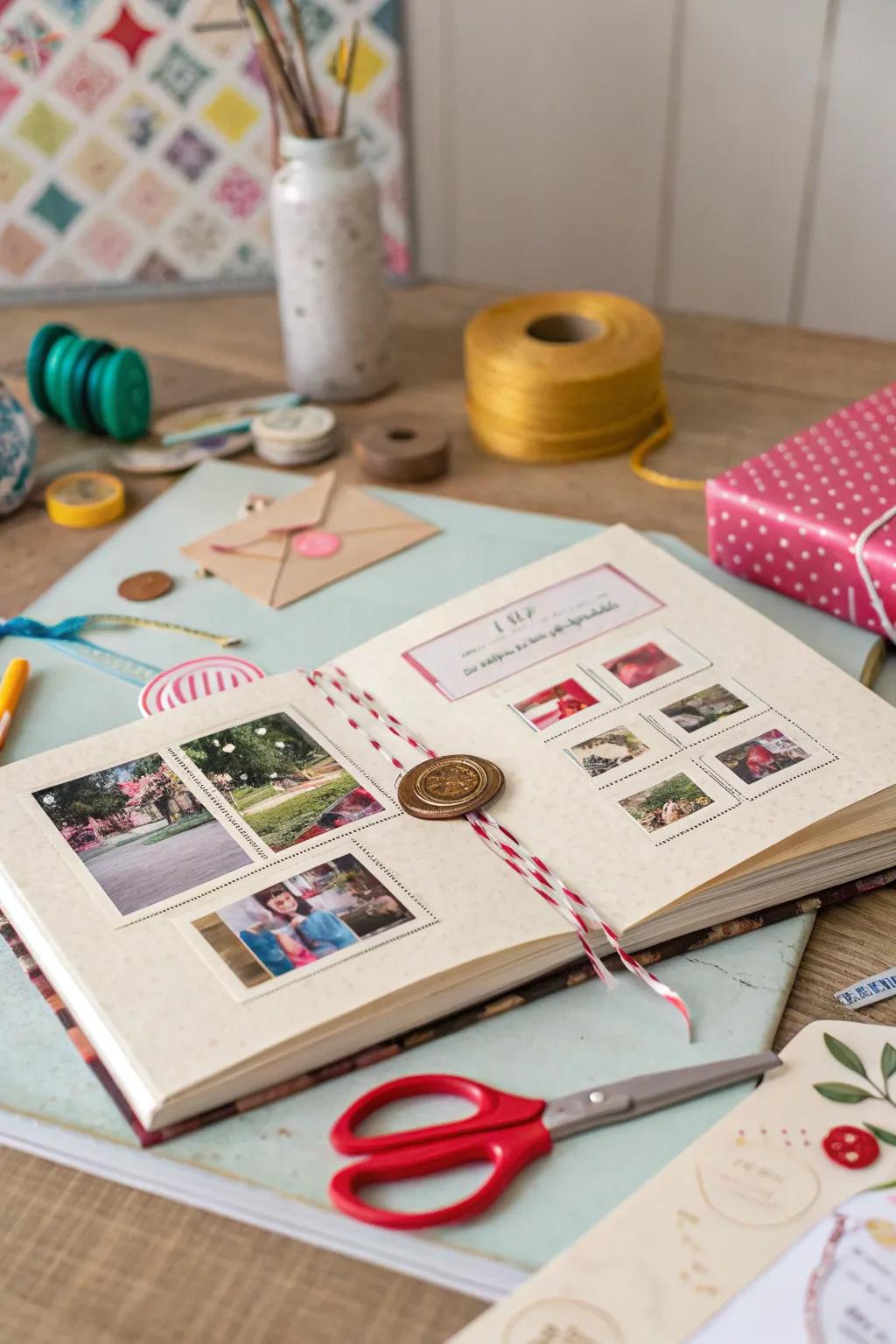 Journals and scrapbooks enhanced with wax seals, crafting a nostalgic and artistic ambiance.