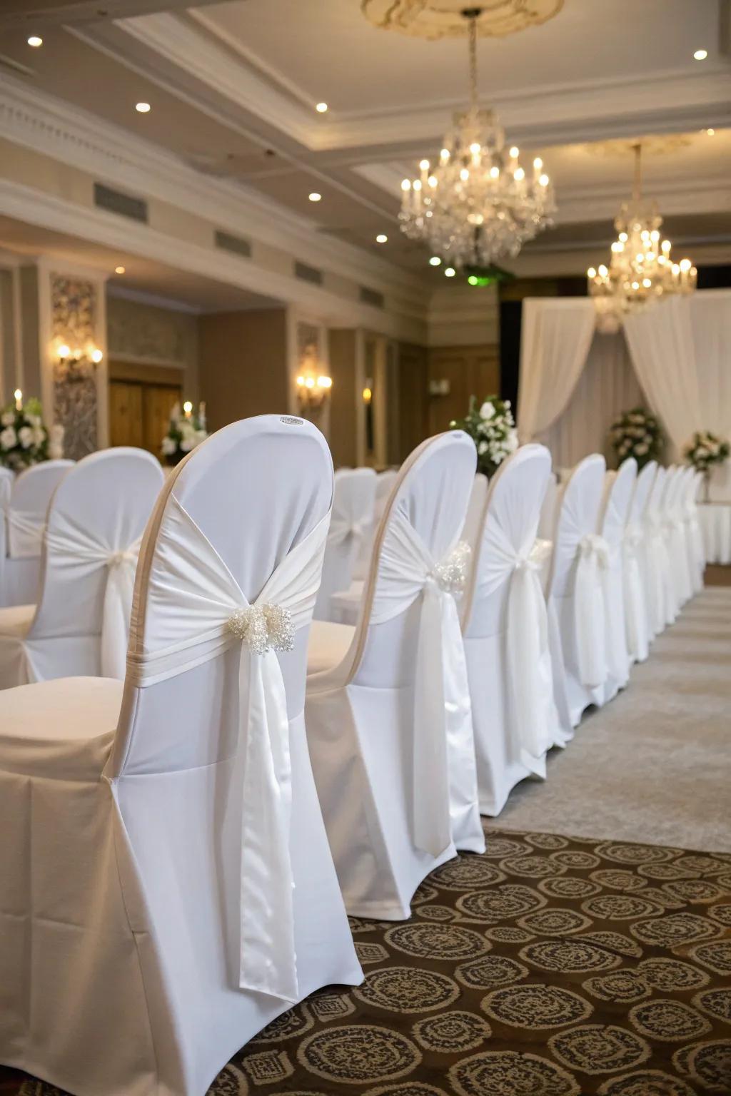 Standard alabaster linings provide timeless elegance for traditional weddings.