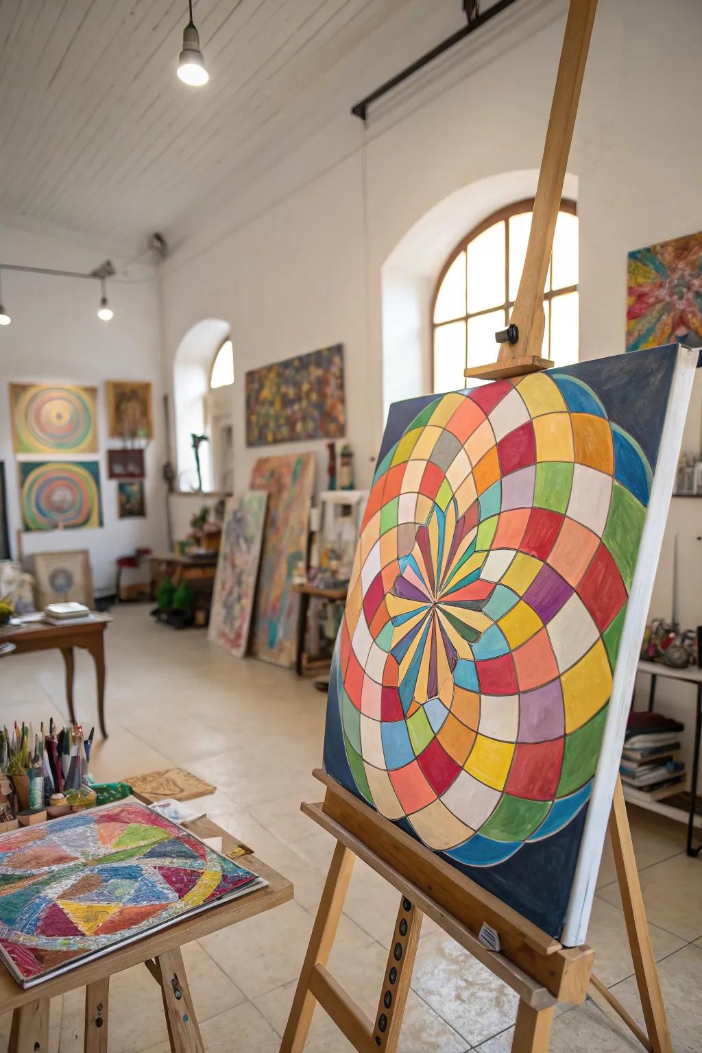 A visual deception artistic creation conceived to galvanize ingenuity within an artistic studio setting.