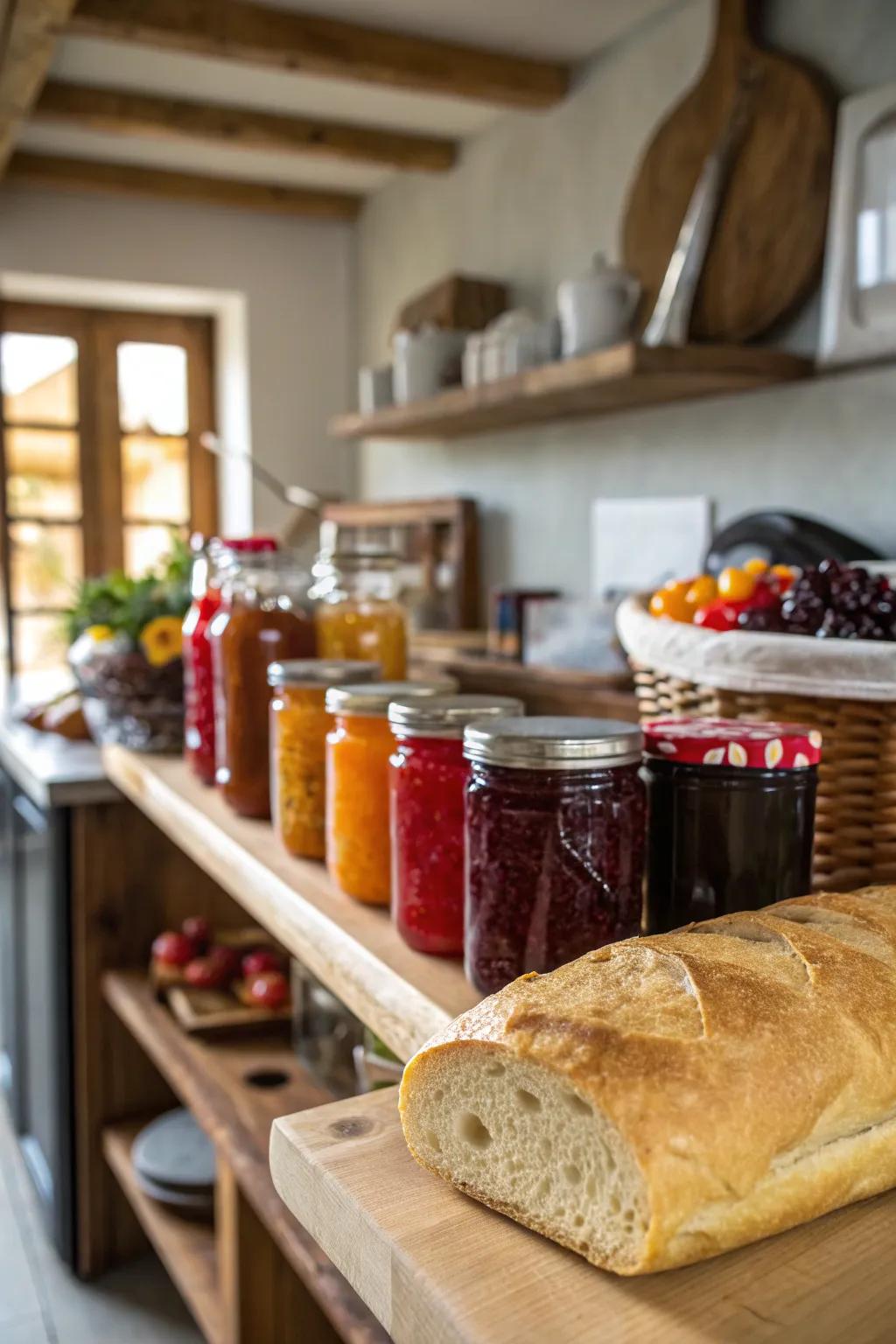 Artisanal confitures and preserves offer a taste of homemade delight.