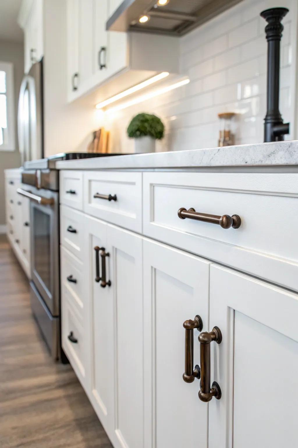 Wealthy oil-rubbed bronze fittings including vintage allure.