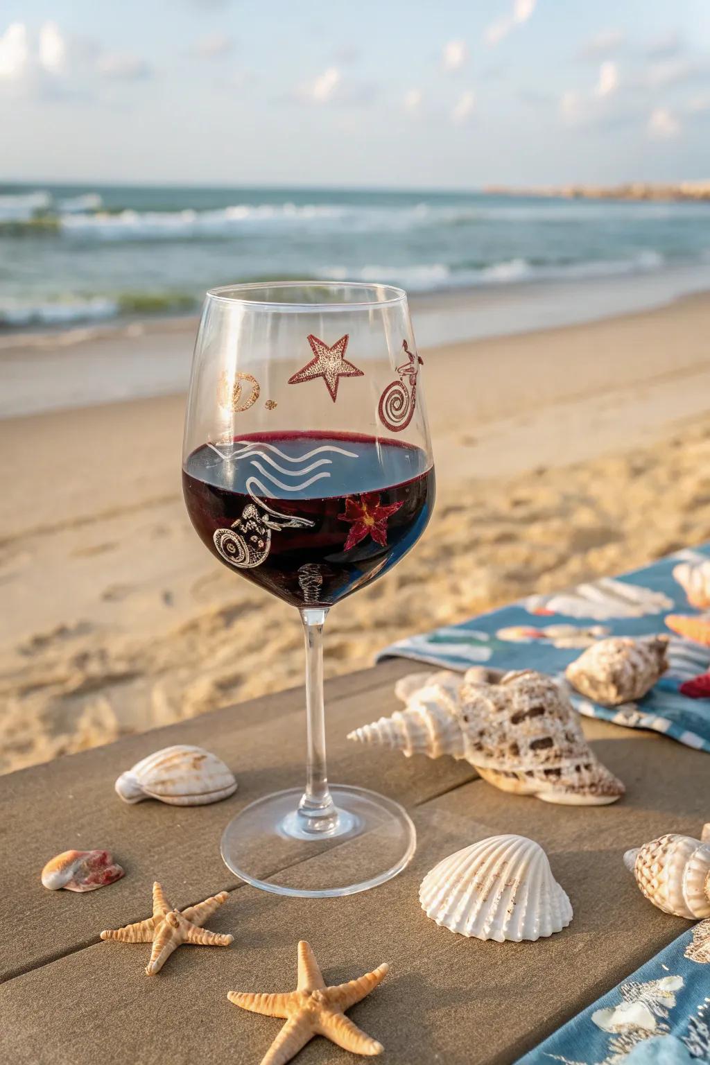Nautical motifs infusing your glassware with a refreshing maritime ambiance.
