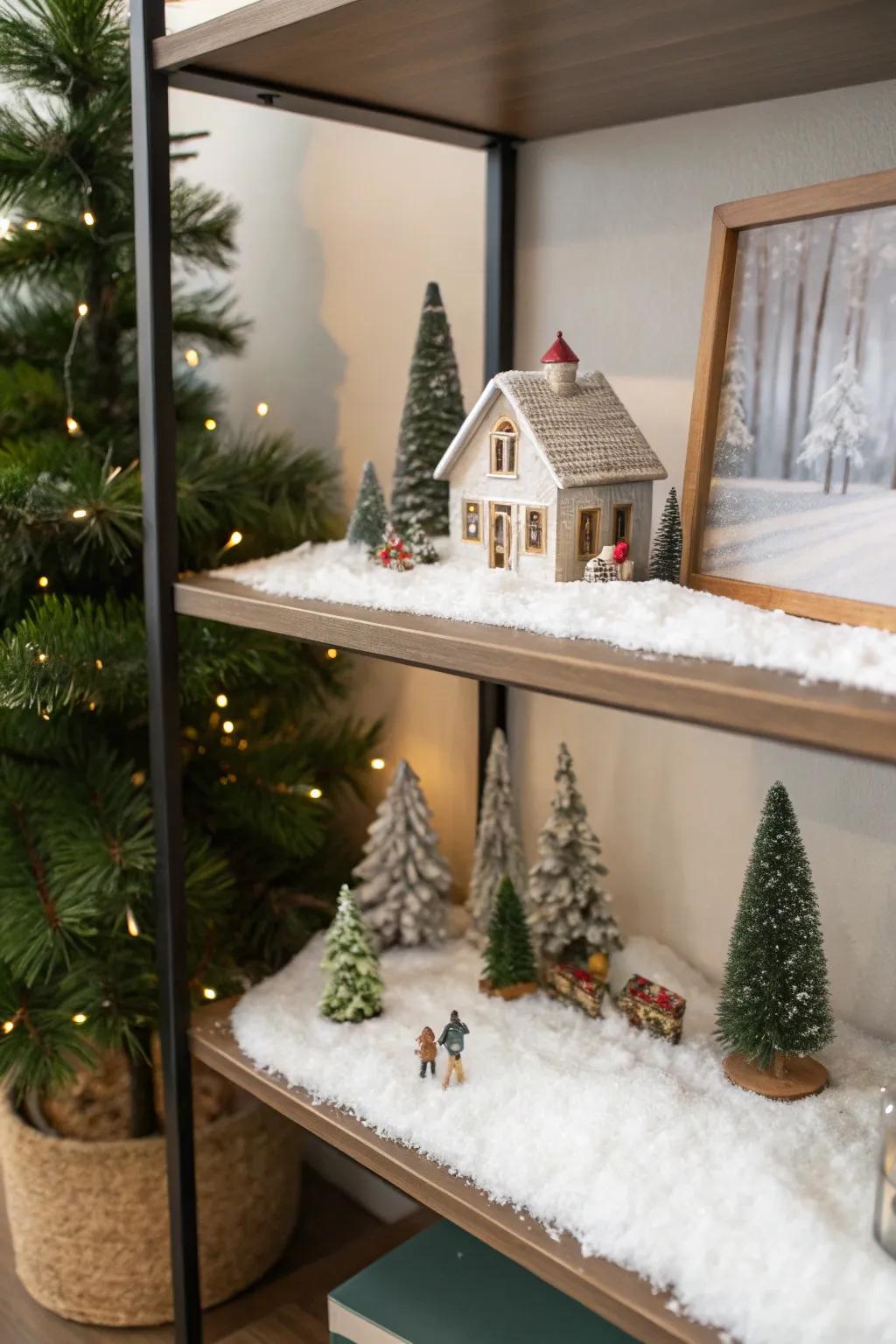 Teeny winter panoramas augment a whimsical touch to your office's aesthetic.