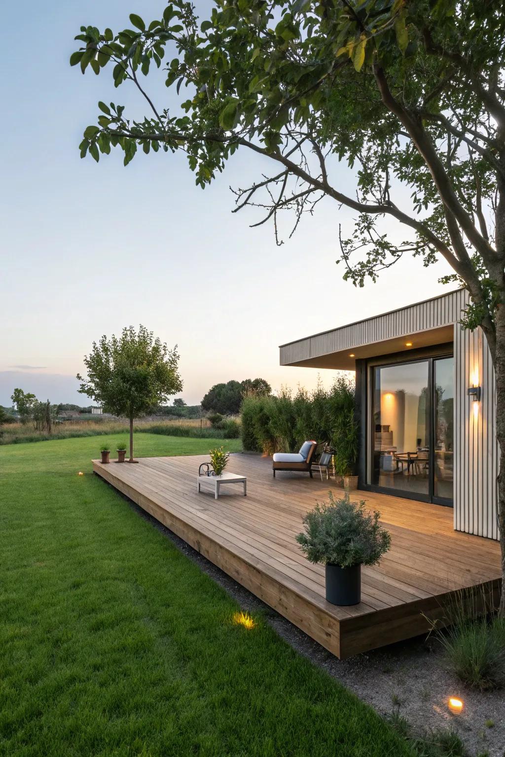 Floating decks present a contemporary and versatile outdoor remedy.