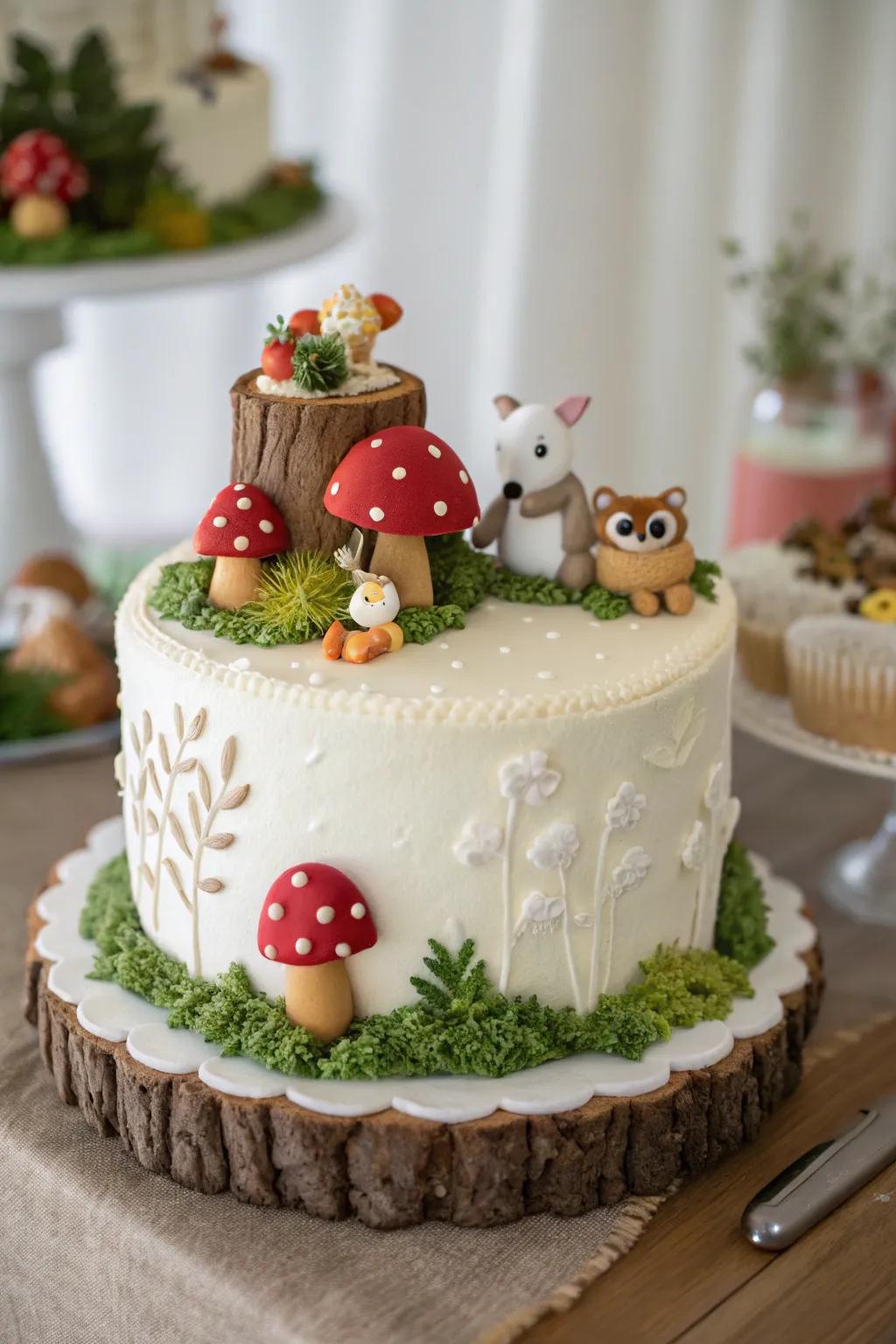 A woodland cake that is almost too adorable to eat.