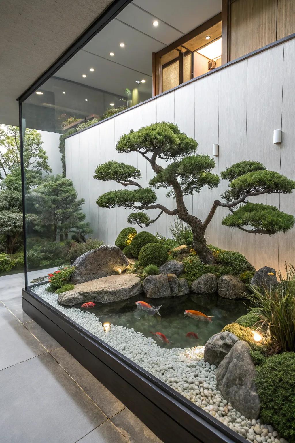 Bonsai themes contribute elegance and calmness.
