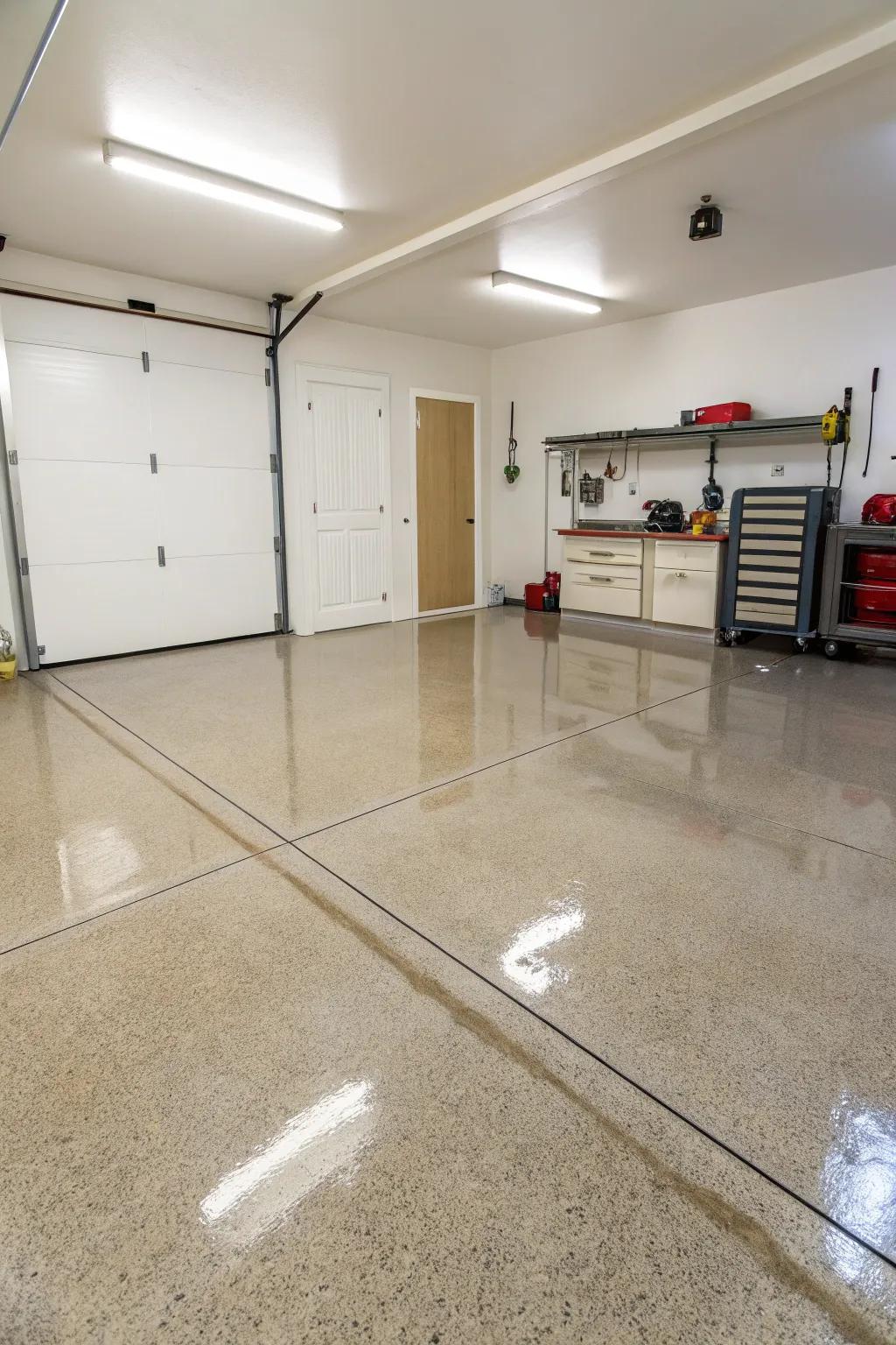 A refined flooring surface enhances the aesthetic and functionality of your garage environment.