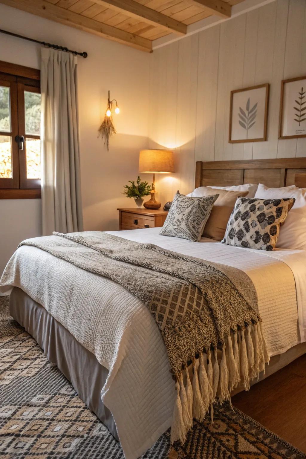 Textiles impart warmth and design to the room’s aesthetic