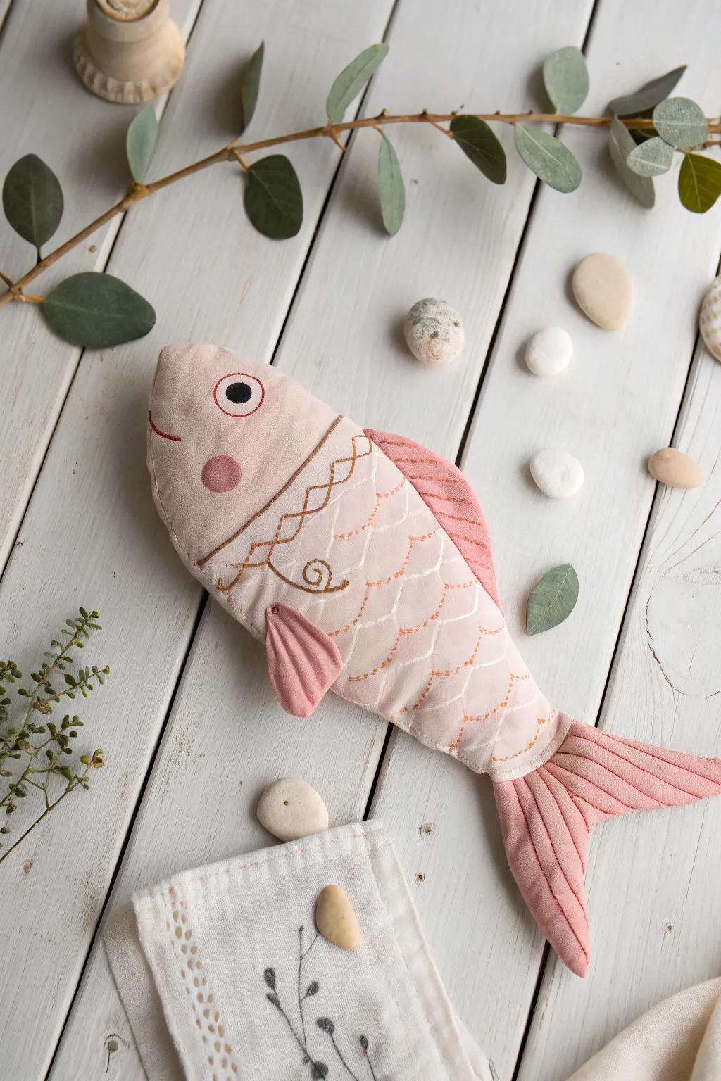 Dive into ingenuity with these charming palm fish toys – where little hands make big stories!