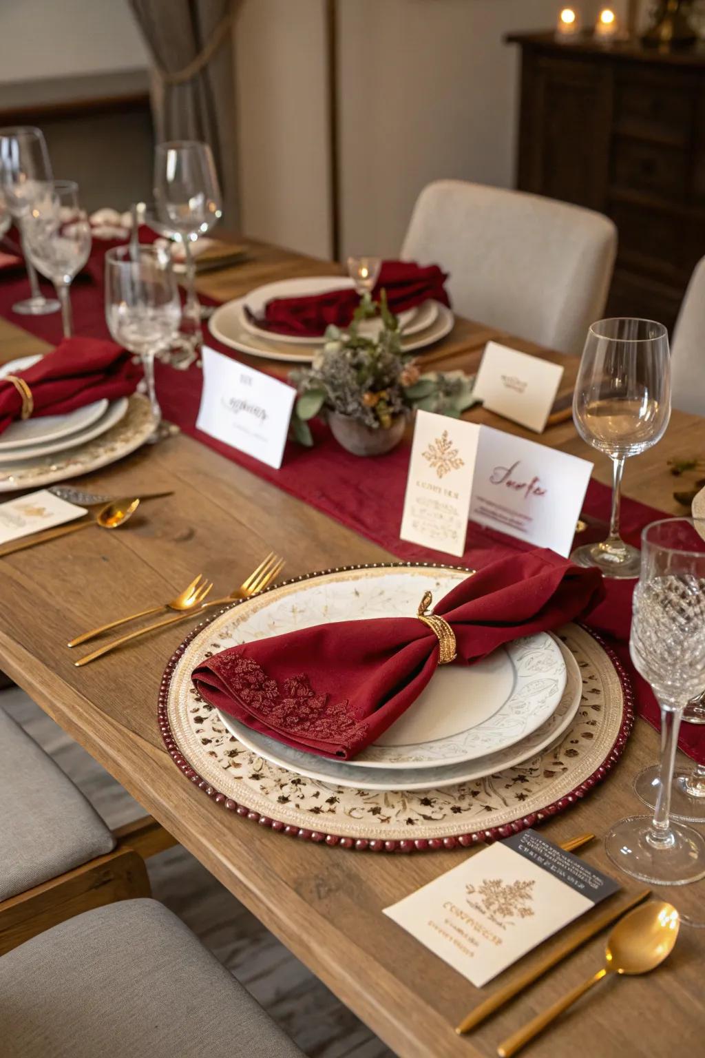 Personalized place settings that add a thoughtful touch.