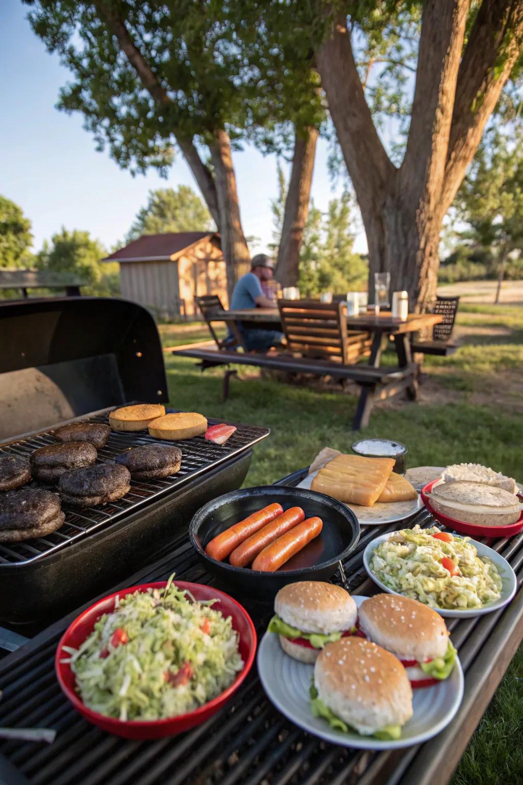 A delightful barbecue gathering ideal for a 4th of July wedding.