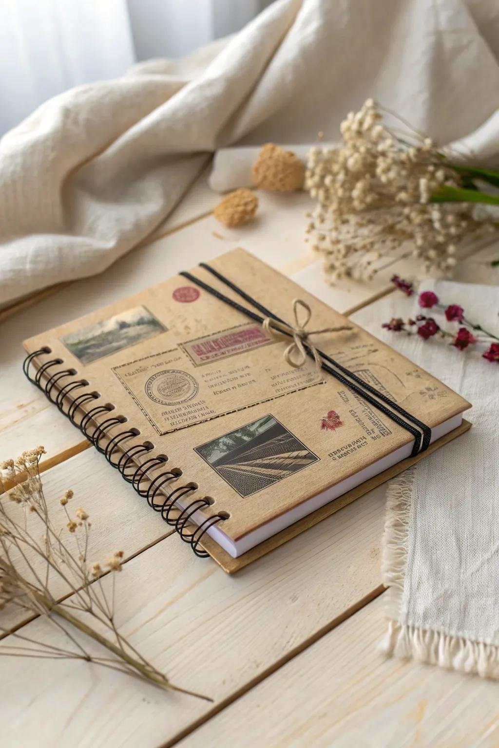 Capture the allure of yesteryear through the medium of a notebook cover that articulates its idiosyncratic narrative.