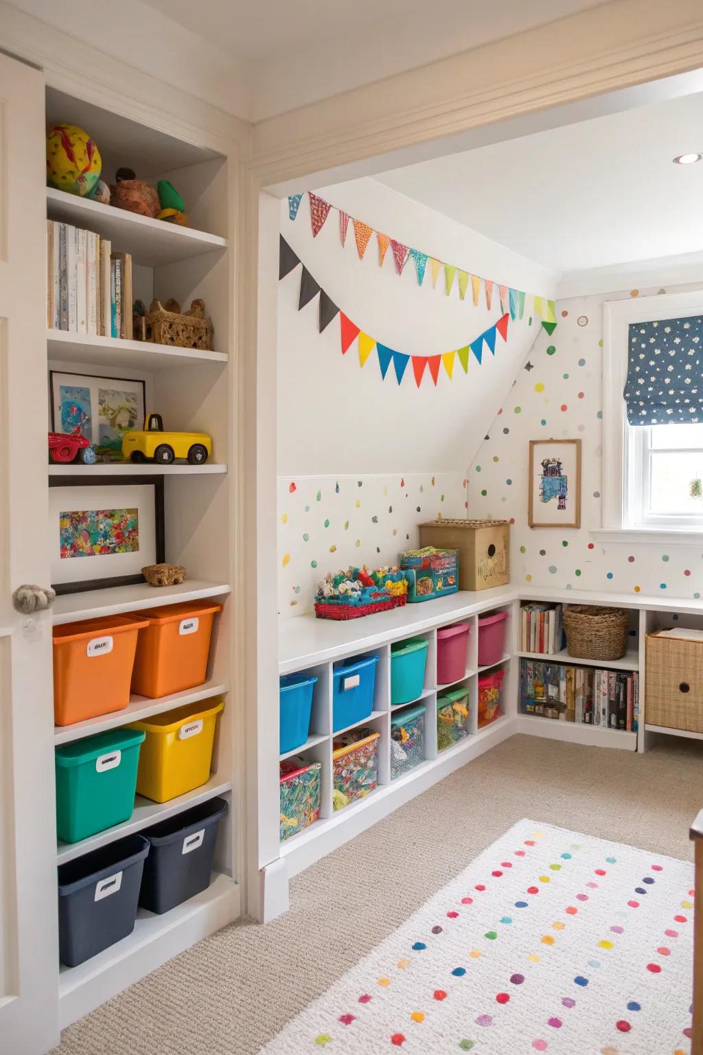 A playful and organized space for kids.