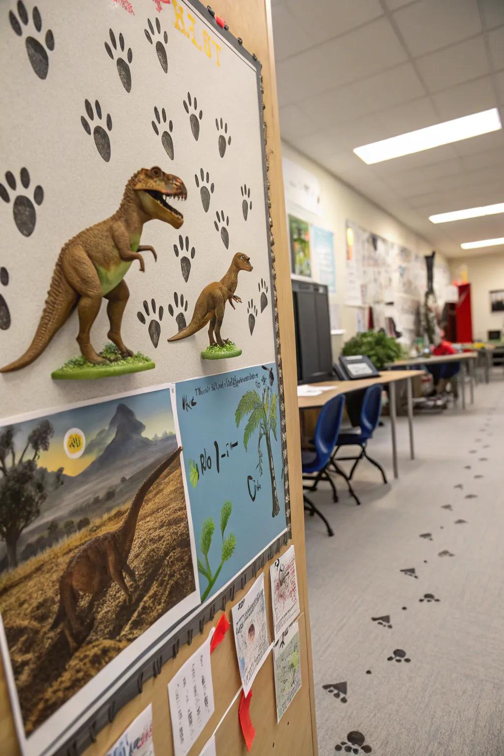 An adventurous dinosaur landscape presenting prehistoric giants.
