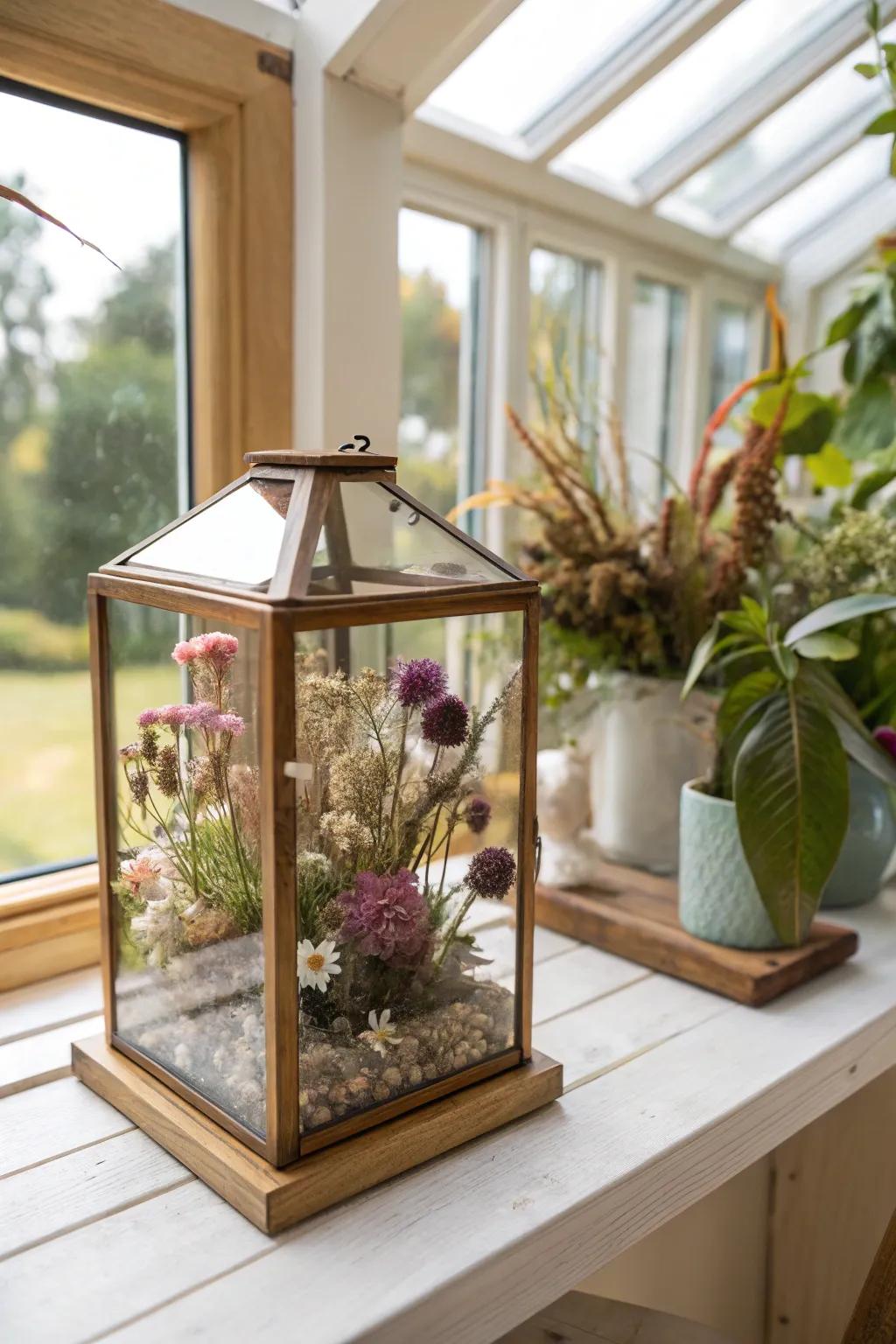 Preserve the blossoms from your special days in a floral display.