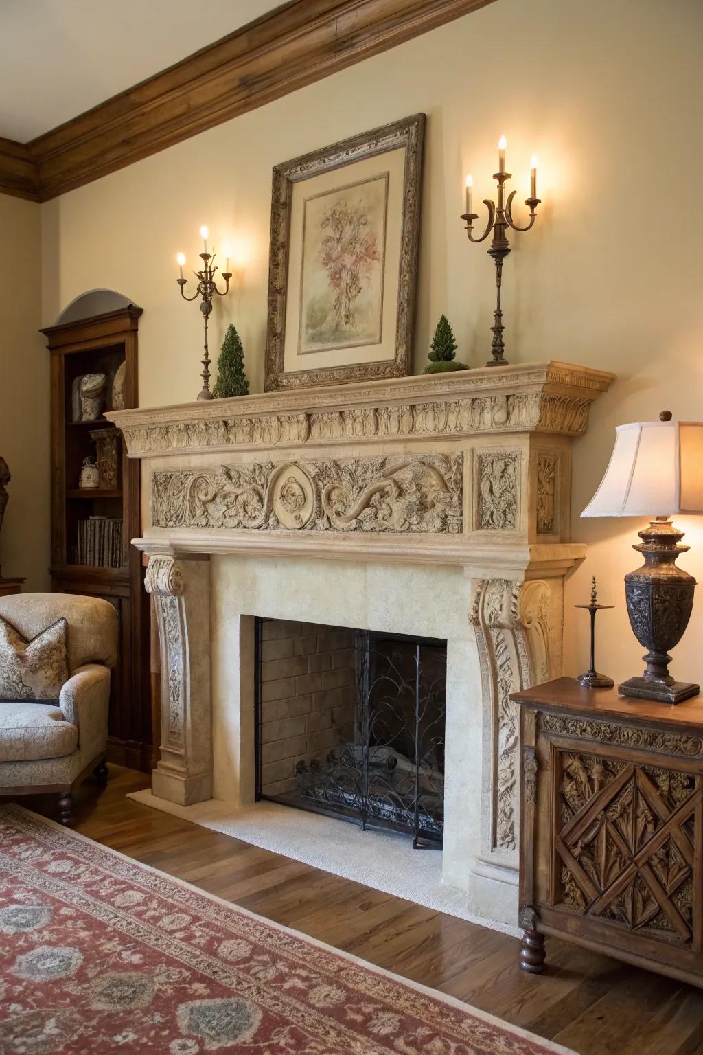 Salvaged structures provide unique wall decor.
