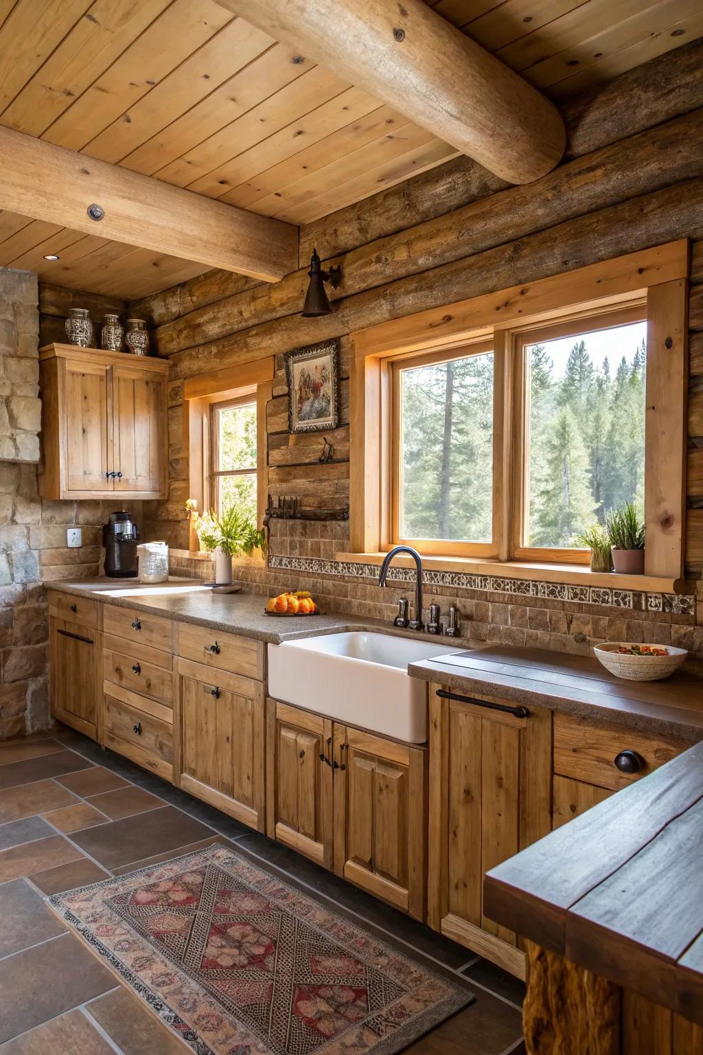 Rustic appeal using wood edge borders.