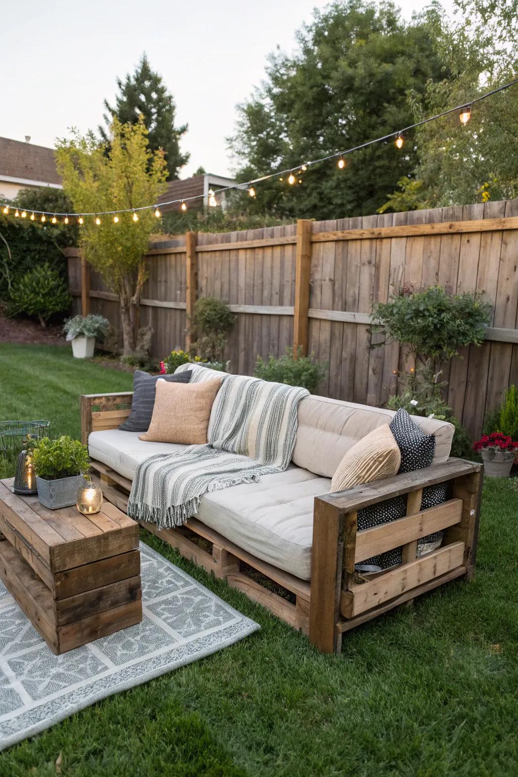 DIY couches impart personal artistry and ingenuity to your backyard.