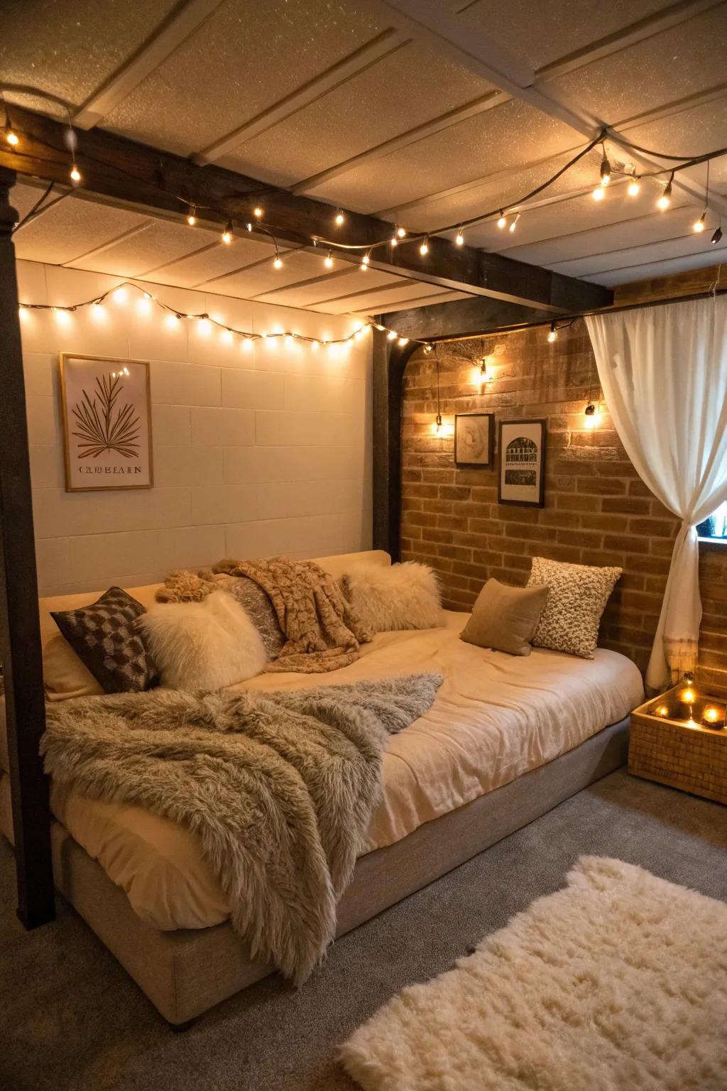 A welcoming ambiance perfect for building and resting.