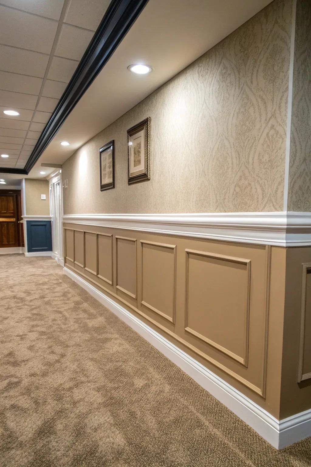 Chair rails add dimension and protect walls.
