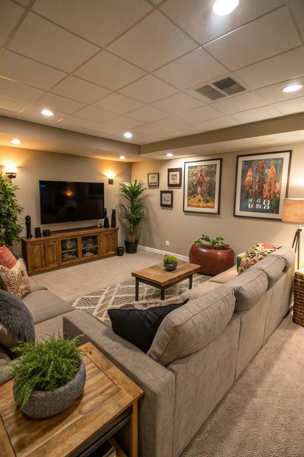 An open arrangement promotes easy movement and socializing.