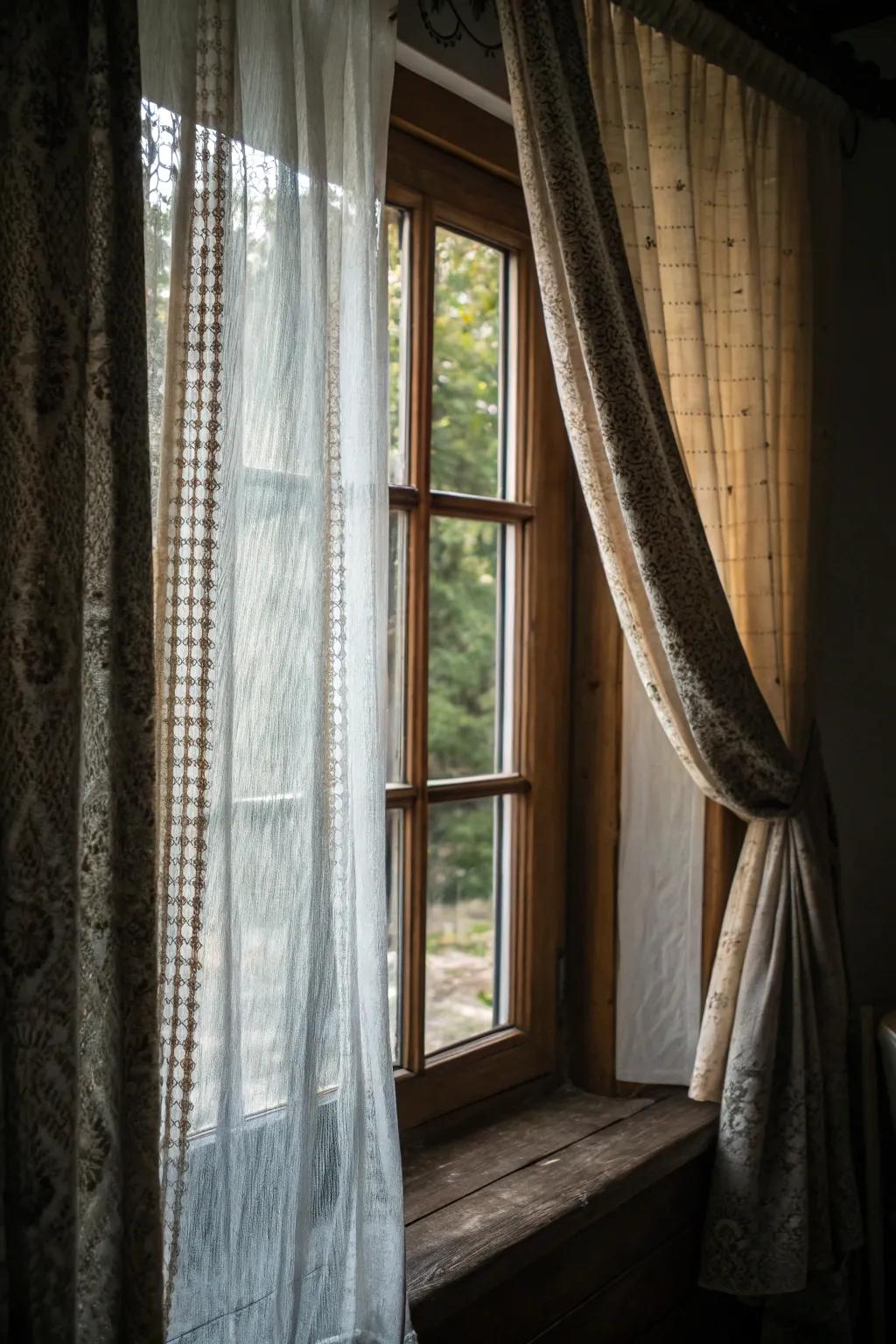 Mixed materials cultivate a textured and engaging look.