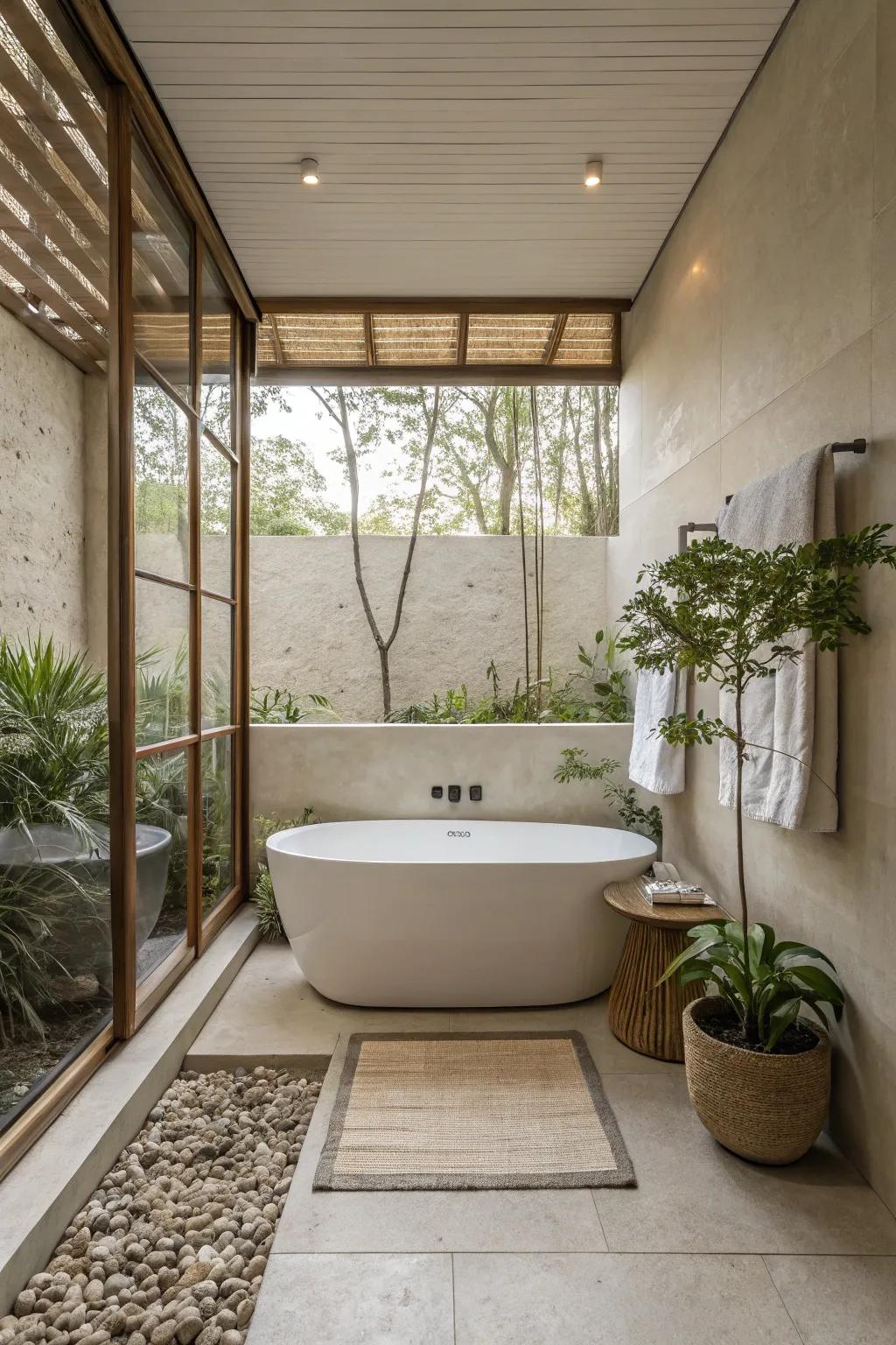 Cherish simplicity and grace with an understated bathtub accent design.