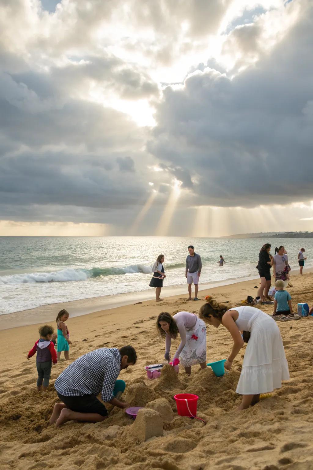 Release your inner architect through a sand edifice competition.