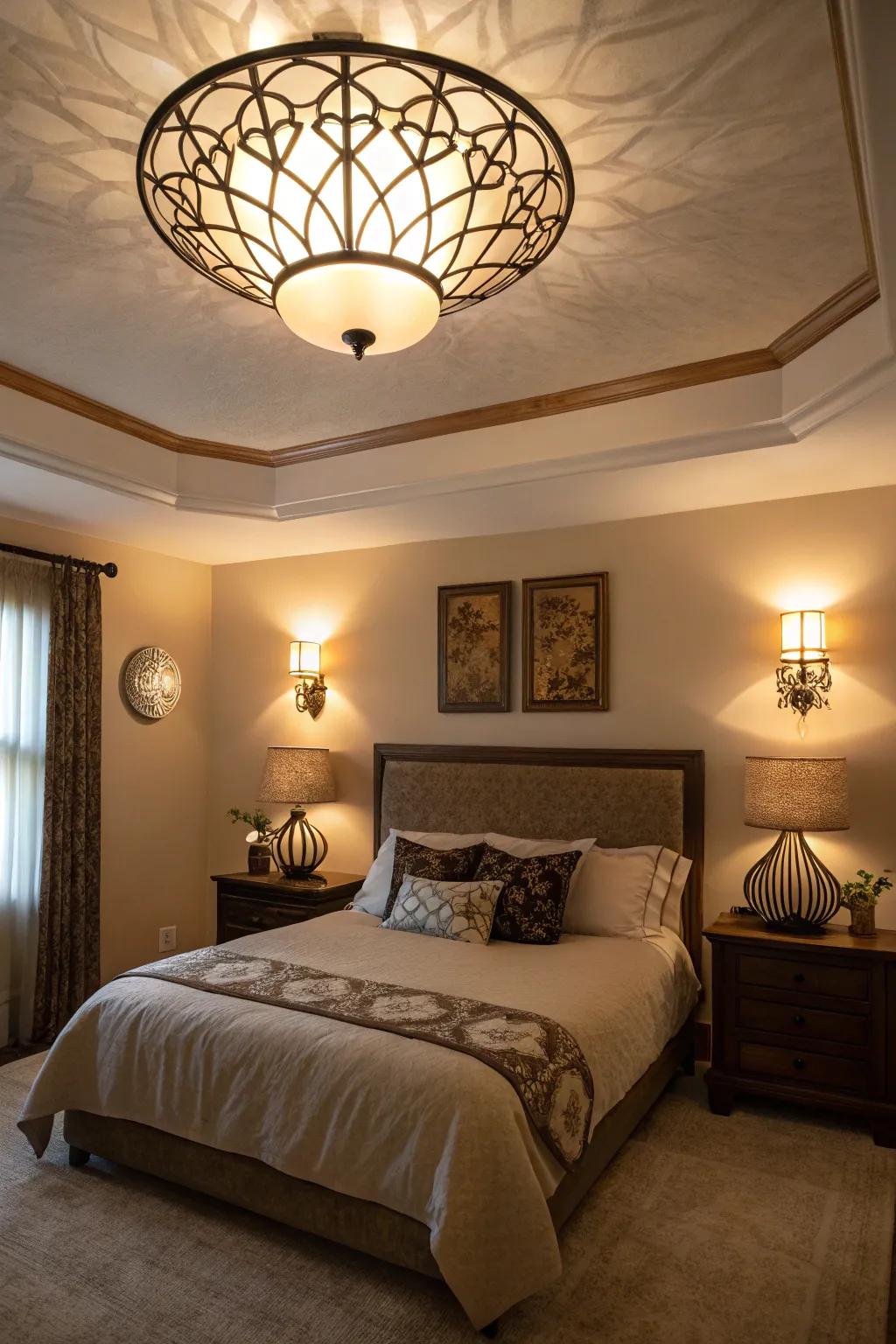 Stratified illumination crafts a snug, alluring atmosphere.