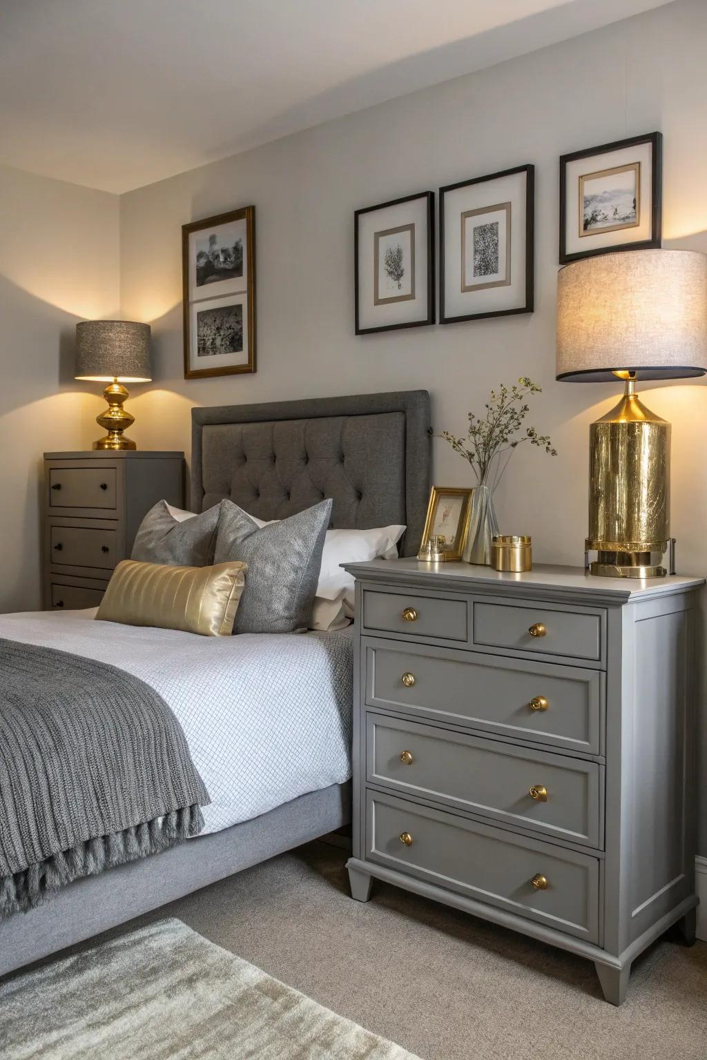 Metallic embellishments imparting a touch of glamour.