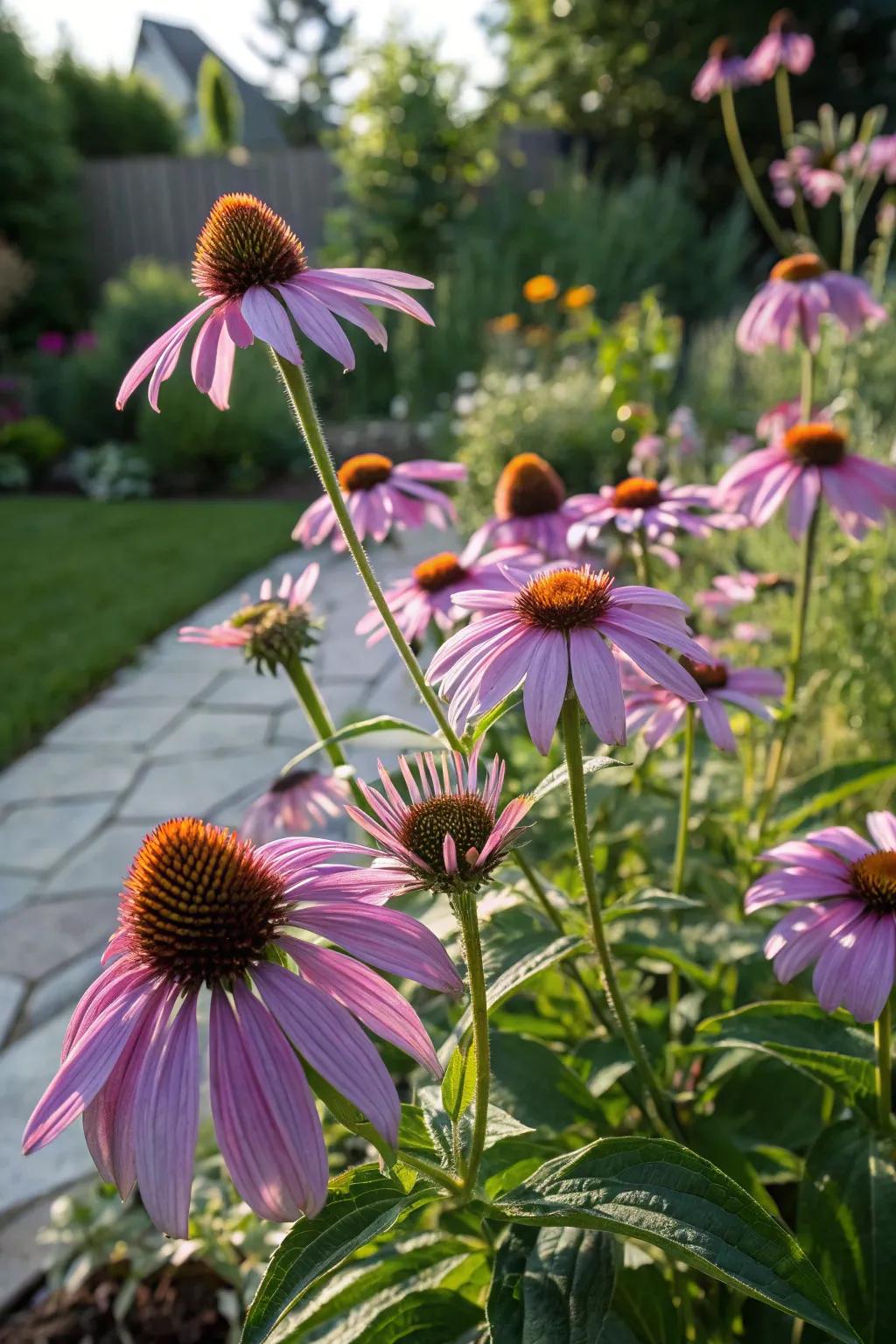 Echinacea enhances color and draws pollinators to your front garden.
