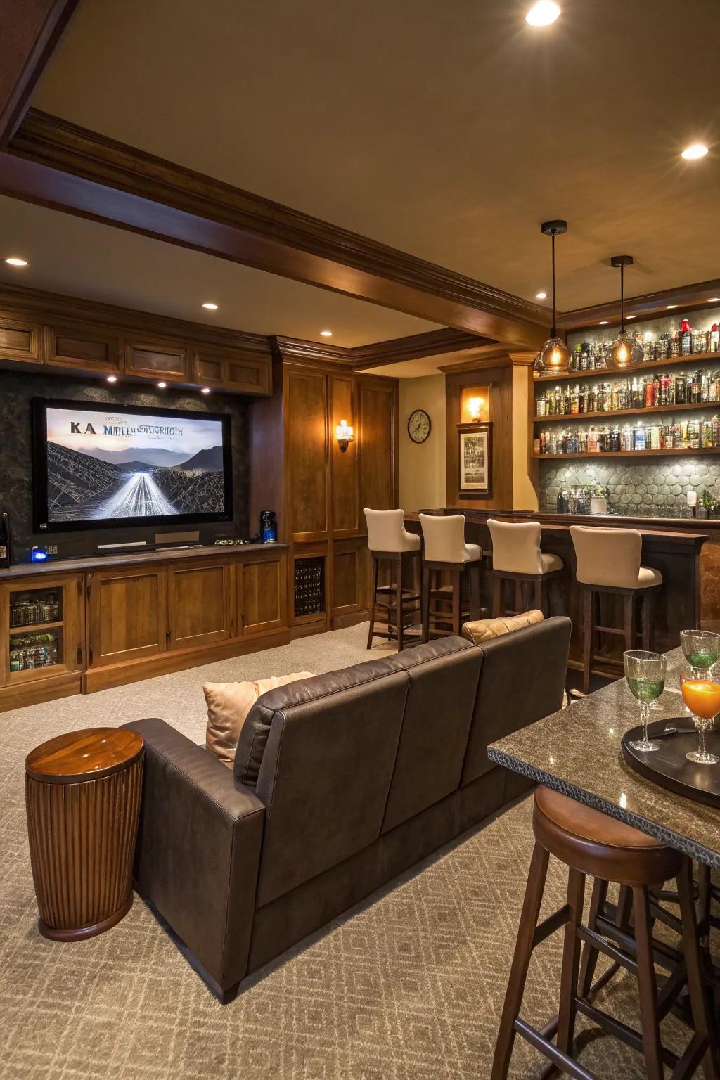 A multifunctional home cinema that doubles as an entertainment hub.