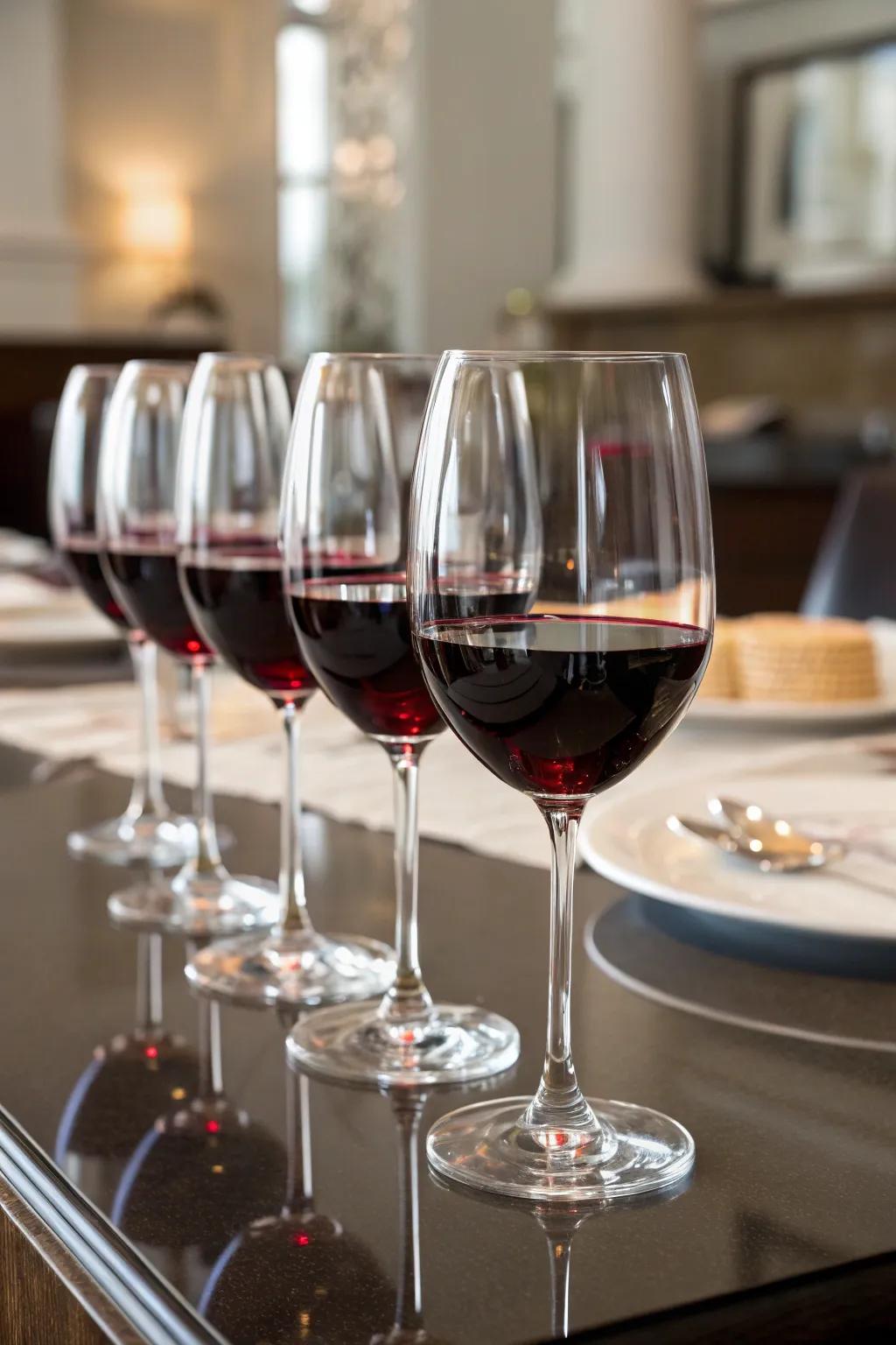Refined wine goblets render any occasion distinctly memorable.