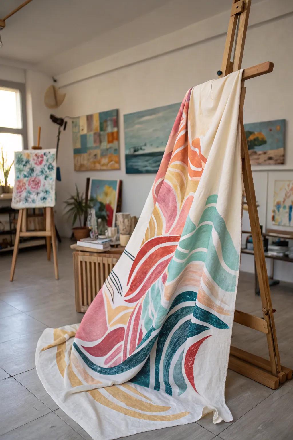 An artistic expression blanket transforms artwork into snug décor.
