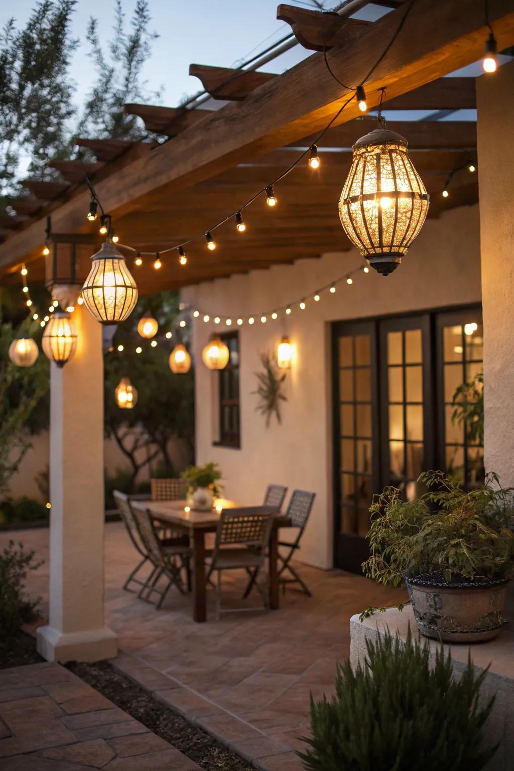Tepid illumination transmutes your patio into a welcoming sanctuary.