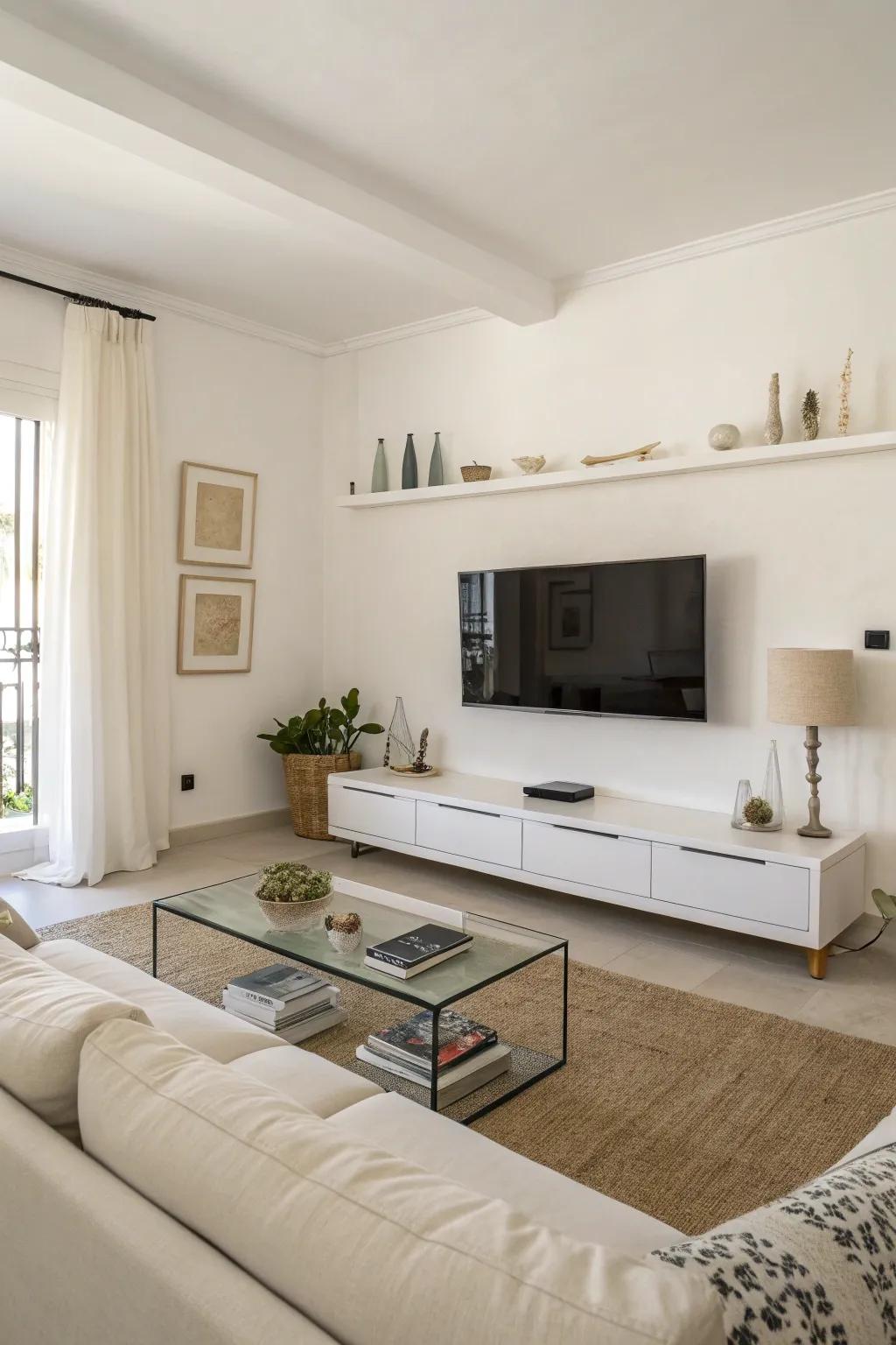 Minimalist design sustains a refined and uncluttered ambiance.