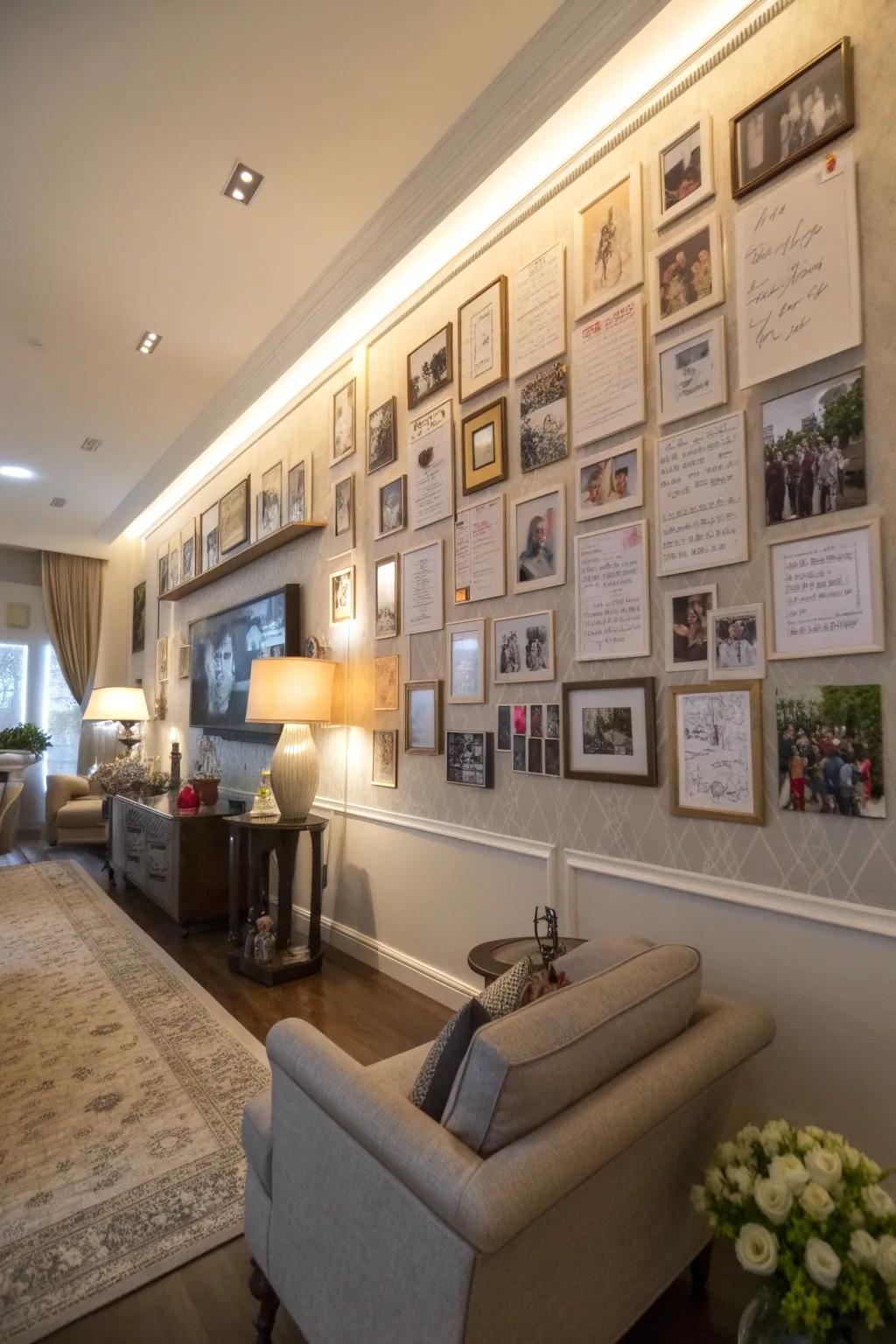 A tribute display celebrates the love and milestones of the birthday honoree.