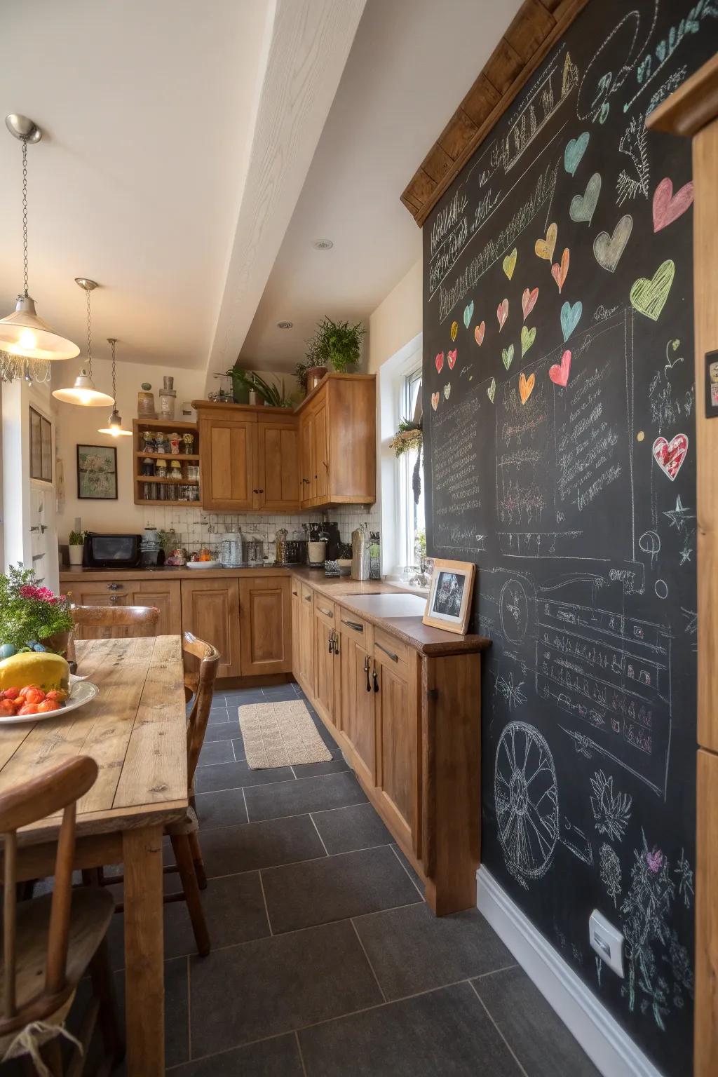 Have fun with a chalkboard wall.